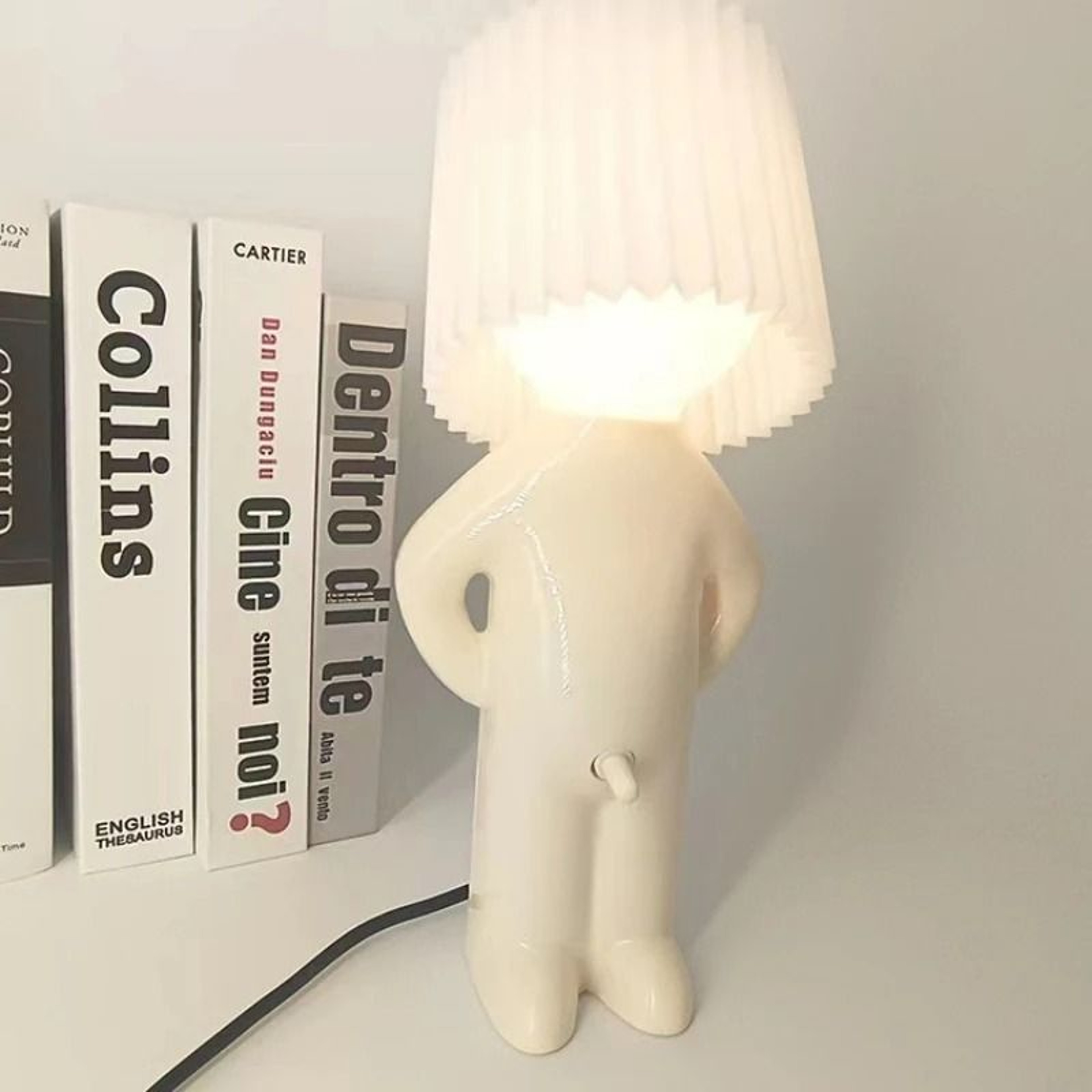 Naughty Boy Creative Table Lamp Unique LED Pleated Reading Desk Light Bedside Night Light Gift 7