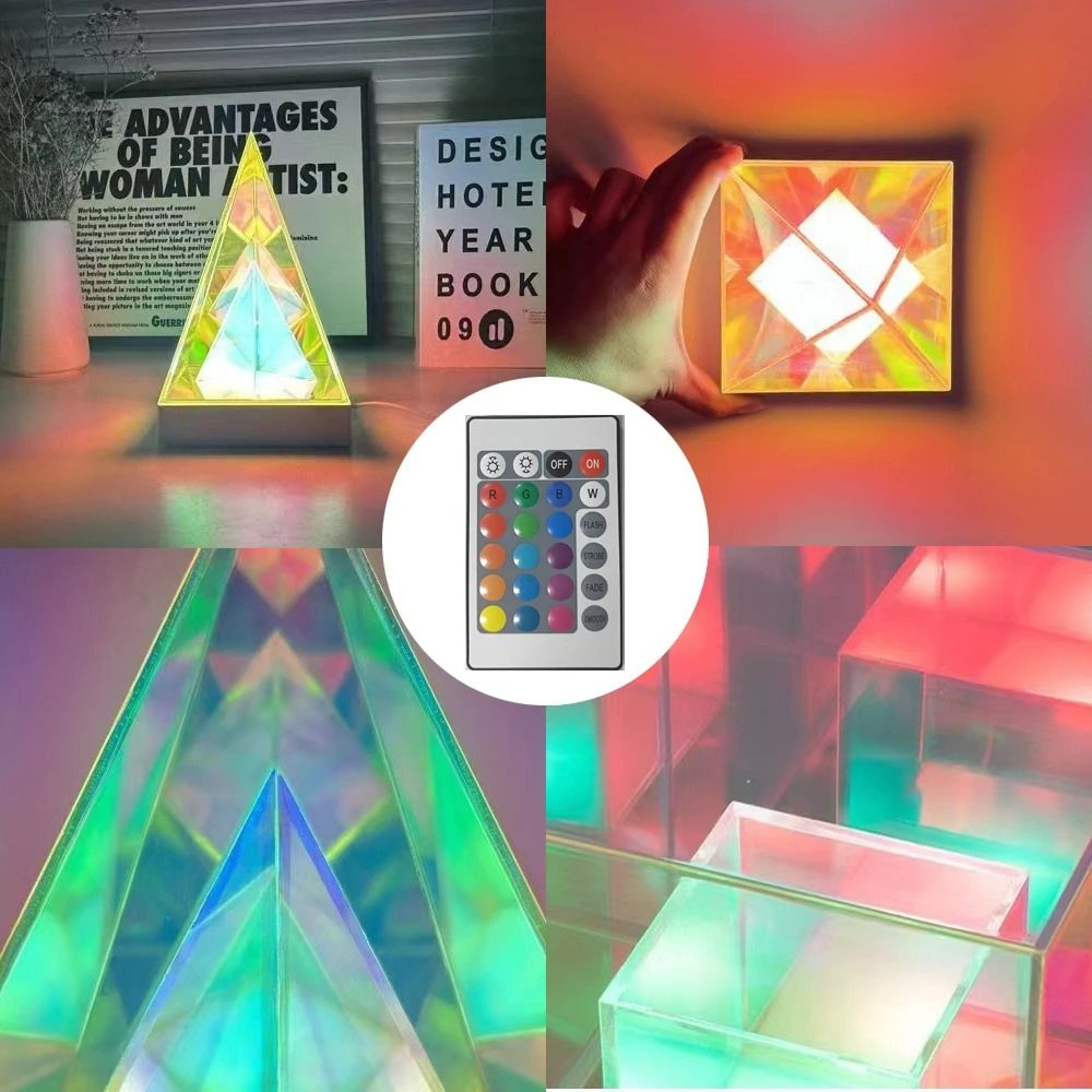 Magic LED Pyramid Cube Night Light USB Rechargeable Colorful Atmosphere Lamp For Bedroom Decor 3