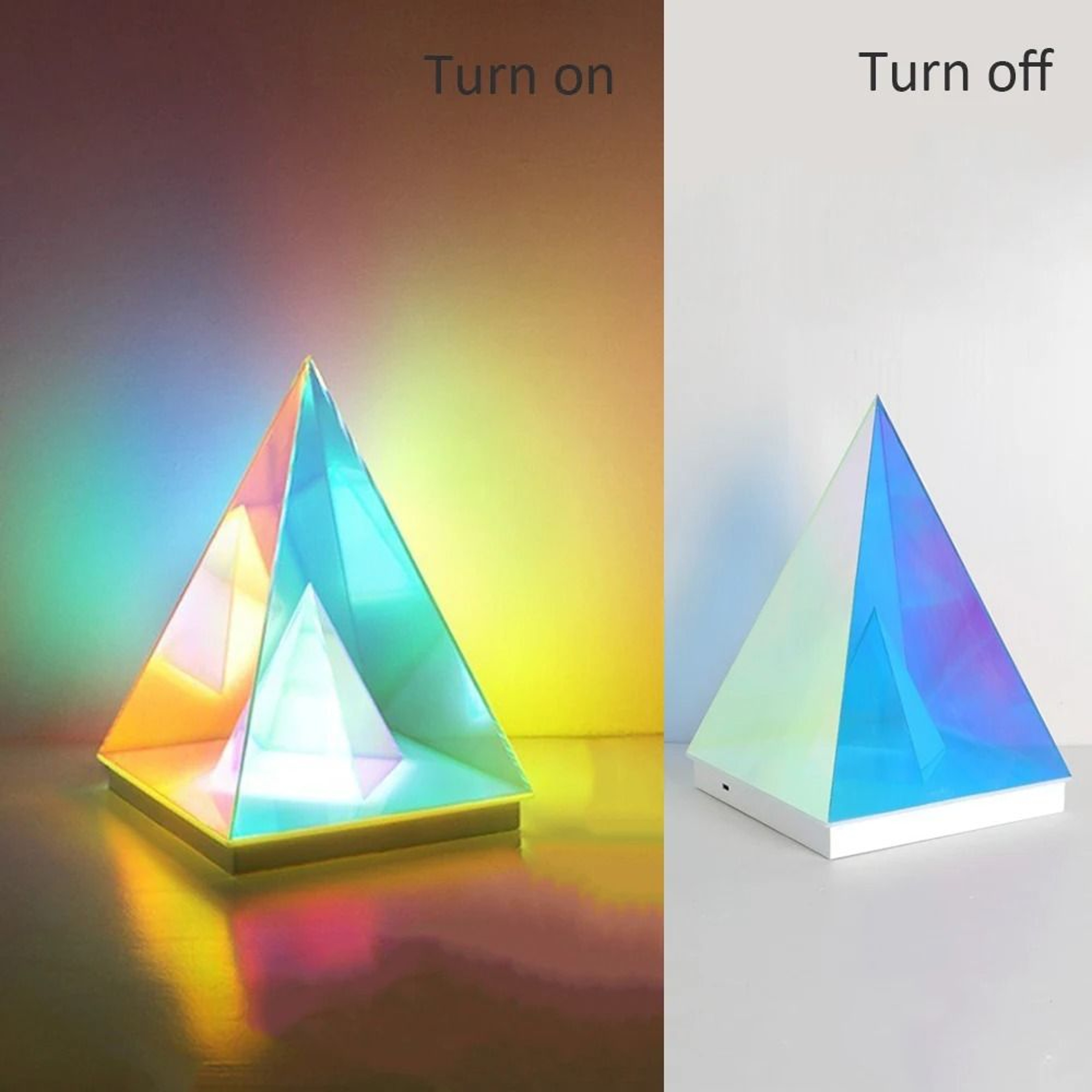 Magic LED Pyramid Cube Night Light USB Rechargeable Colorful Atmosphere Lamp For Bedroom Decor 5