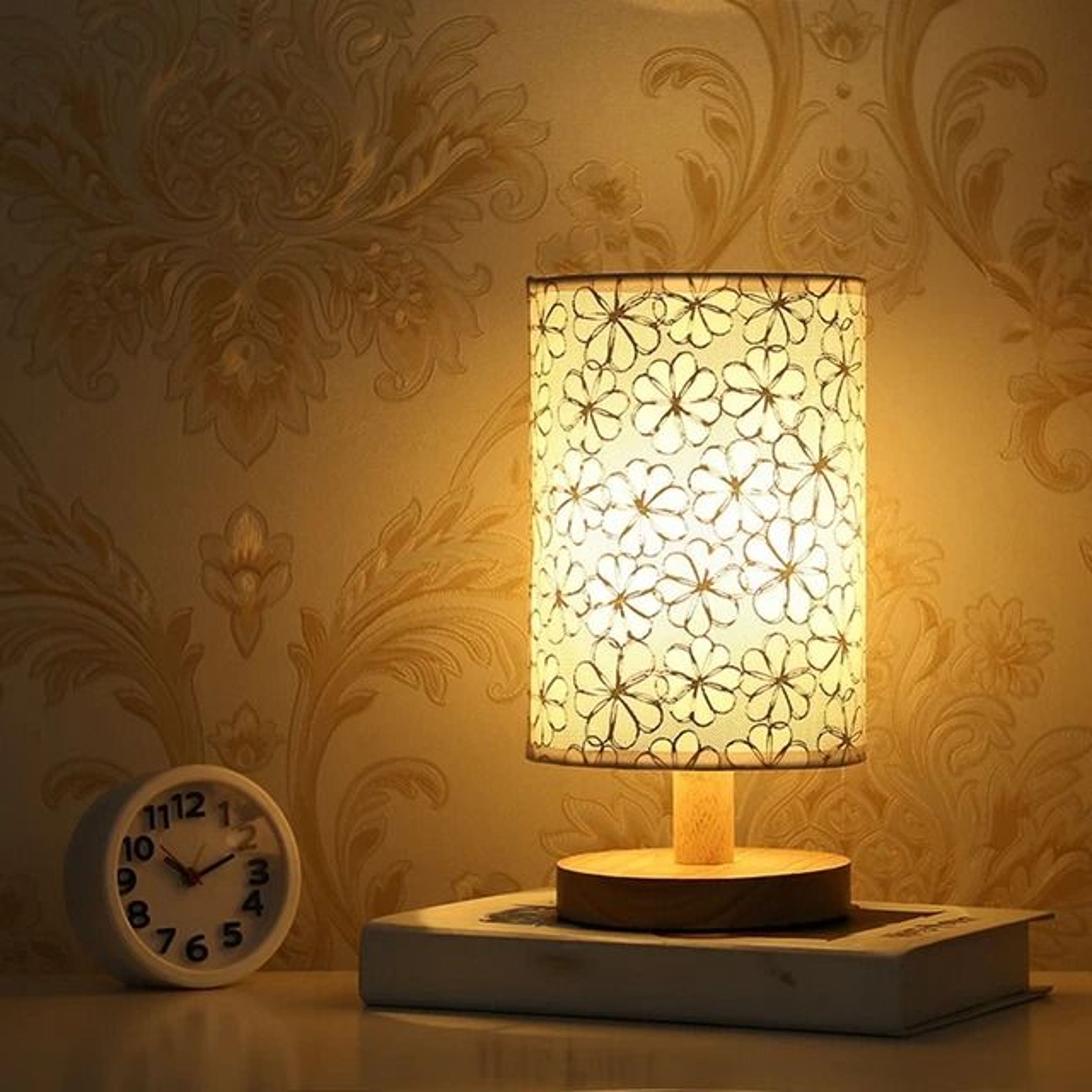 Linen Table Lamp USB Powered Touch Control Modern Nordic Bedside Lamp For Bedroom Living Room 9