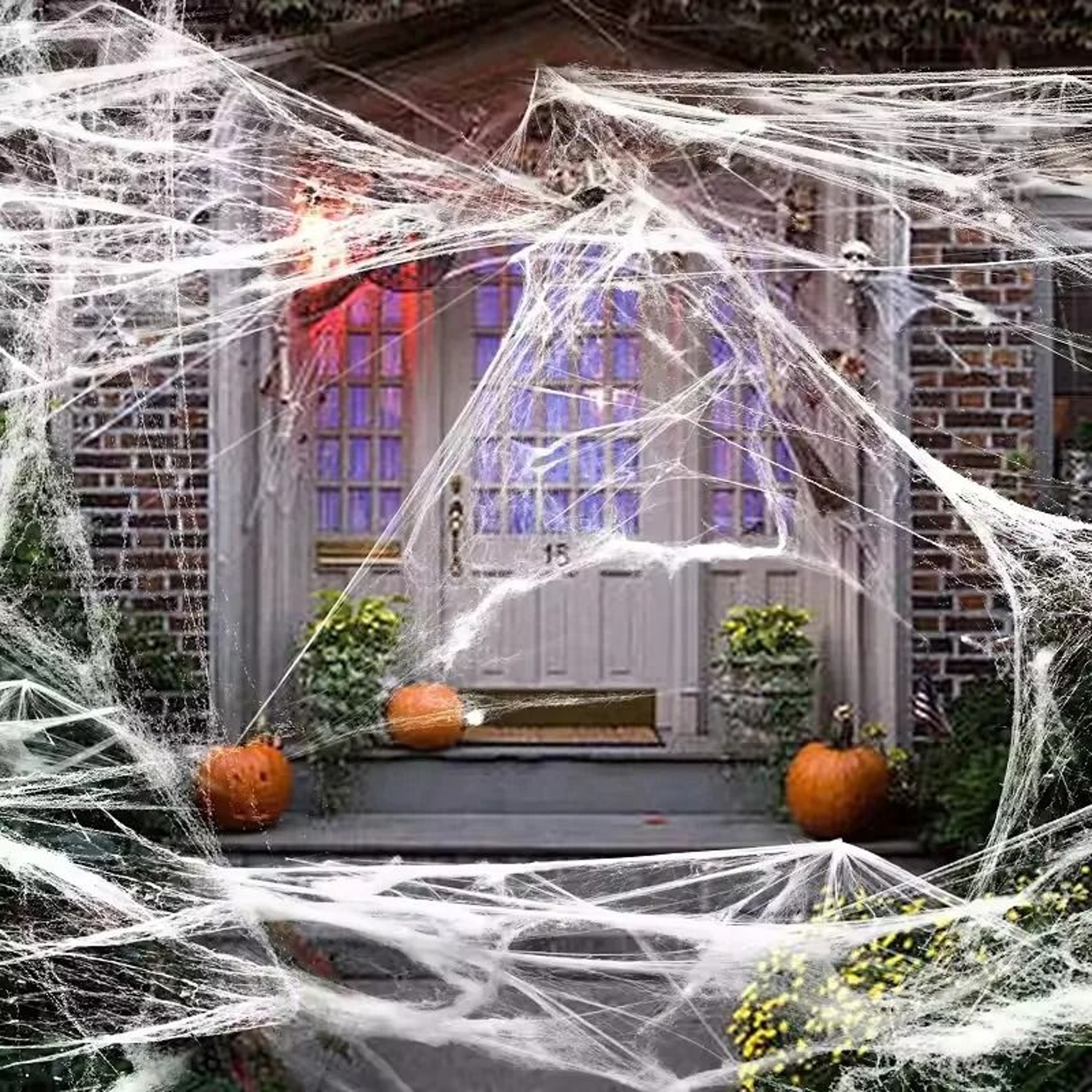 Halloween Artificial Stretchy Spider Web Scary Haunted House Scene Props 1