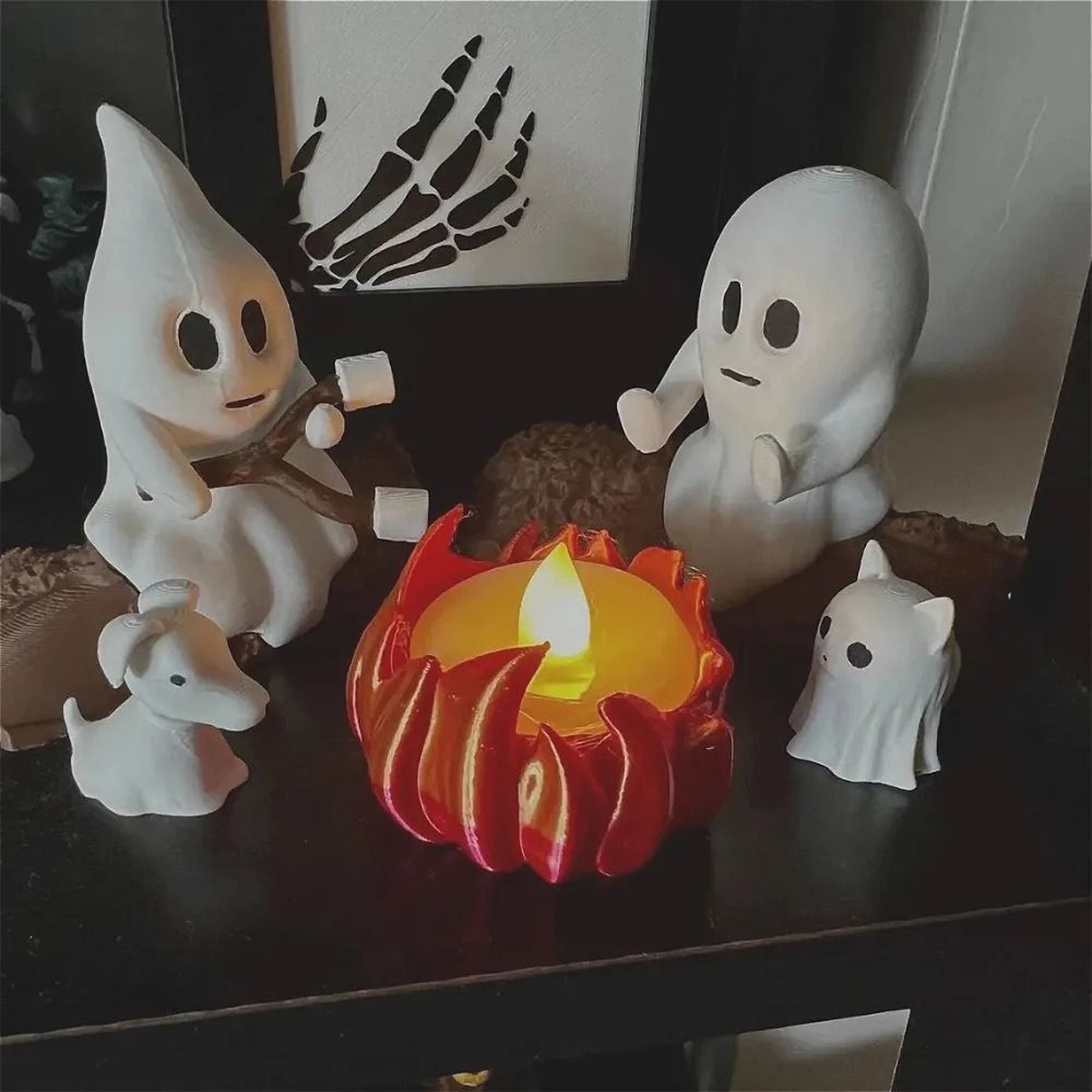 Halloween Ghost Campfire Decor Spooky Outdoor Party Prop Set 6