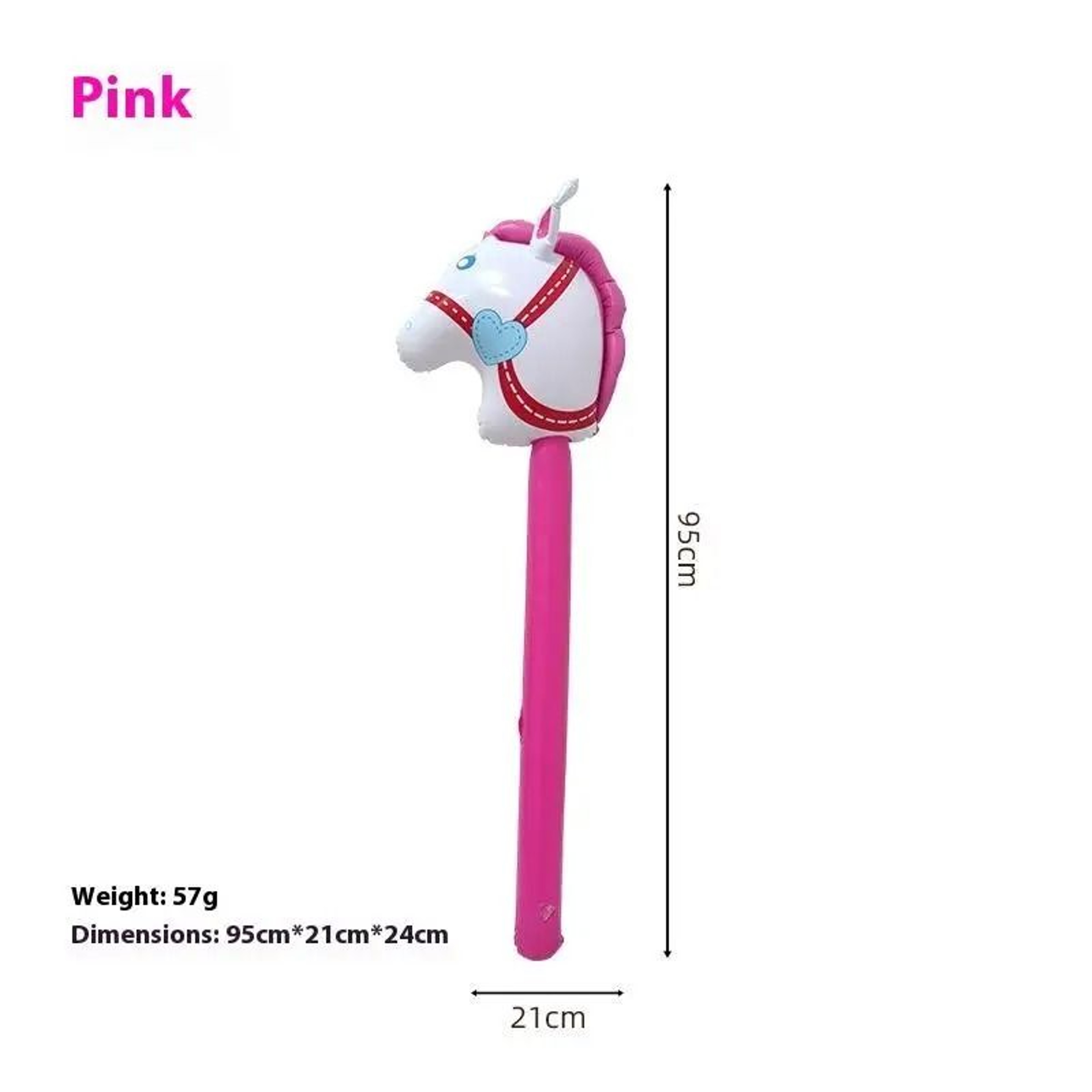 Inflatable Horse Head Pony Stick Balloon Toy Kids Party Favor  Prop 8