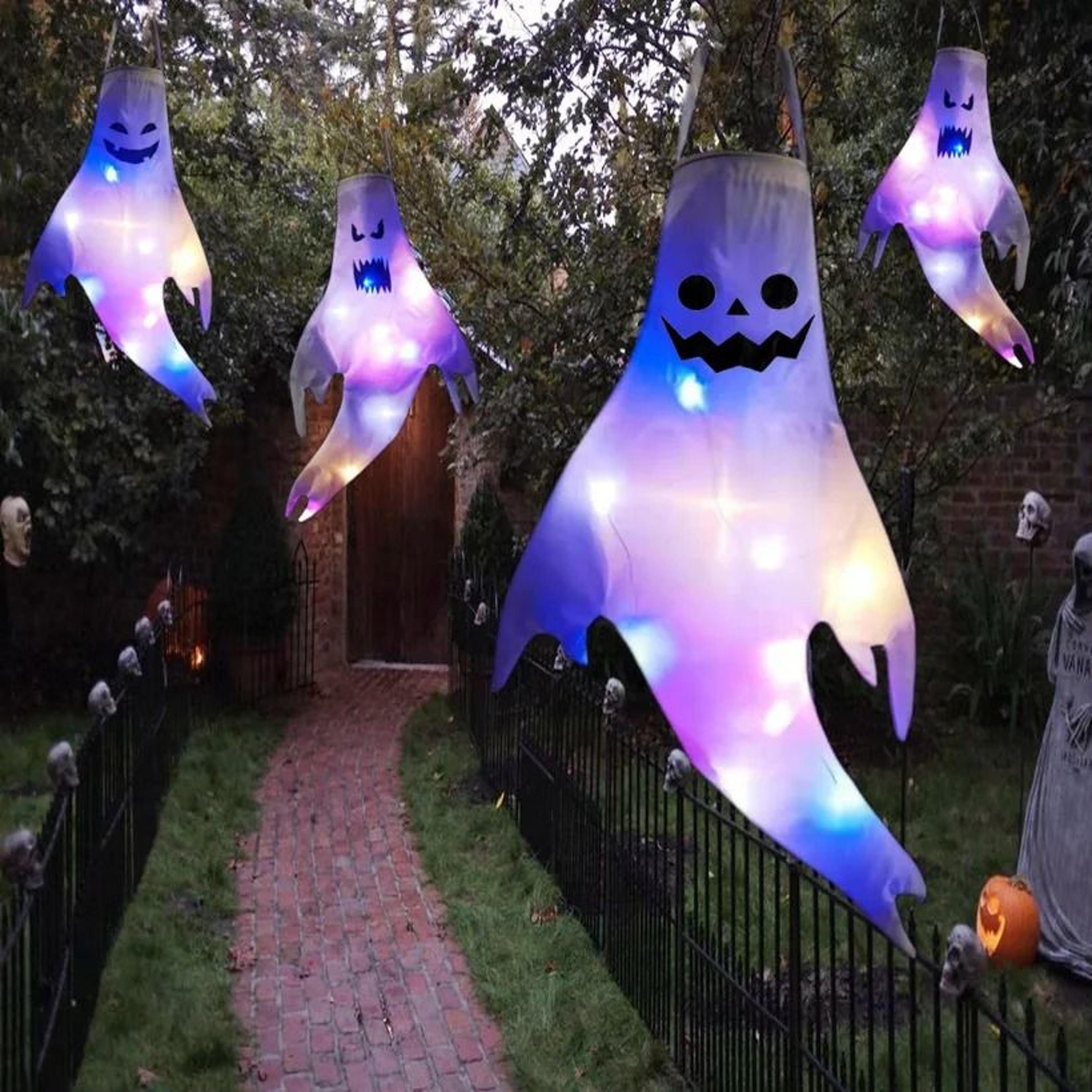 Hanging Halloween LED Luminous Ghost Decor For Outdoor Yard  Home 2