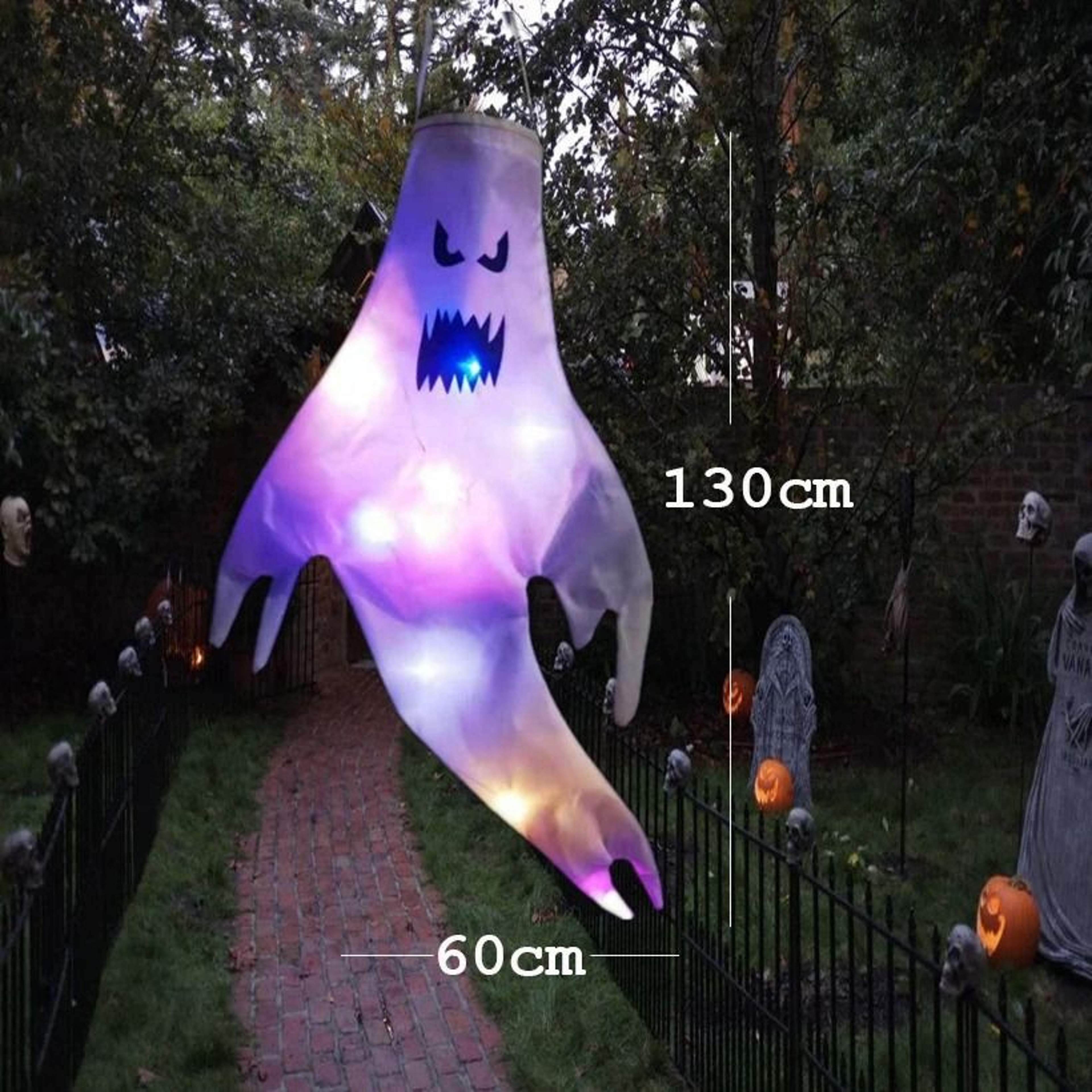 Hanging Halloween LED Luminous Ghost Decor For Outdoor Yard  Home 5