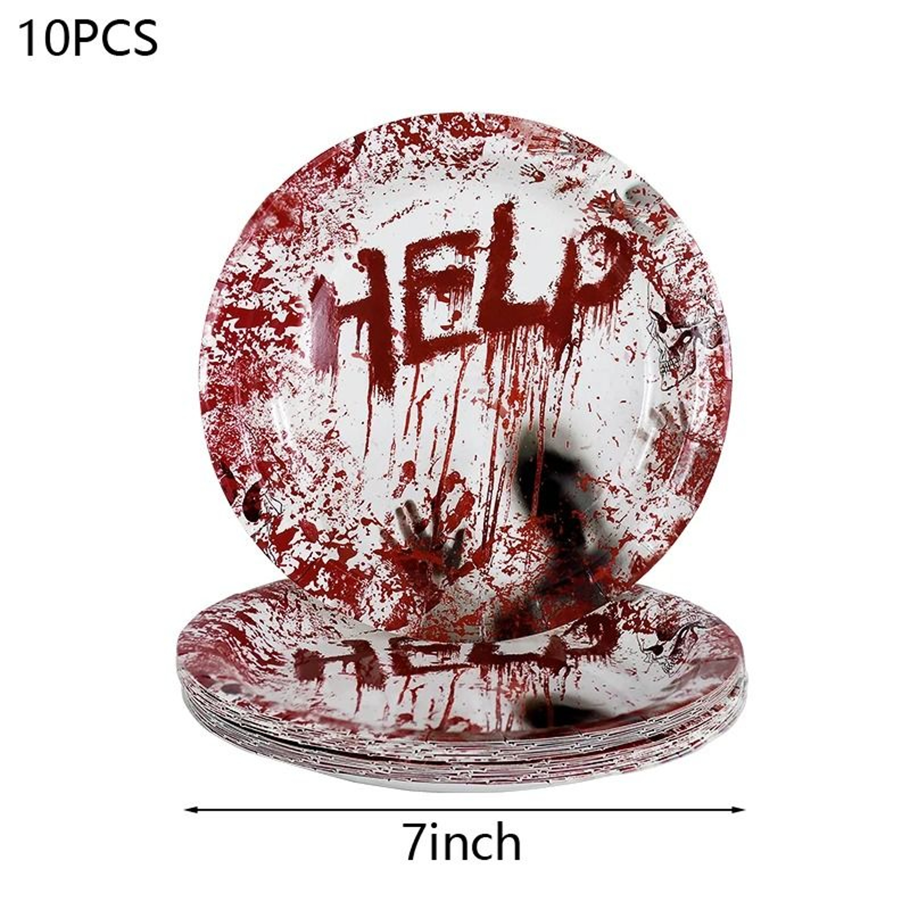 Bloody Handprint Disposable Halloween Party Tableware Set 7