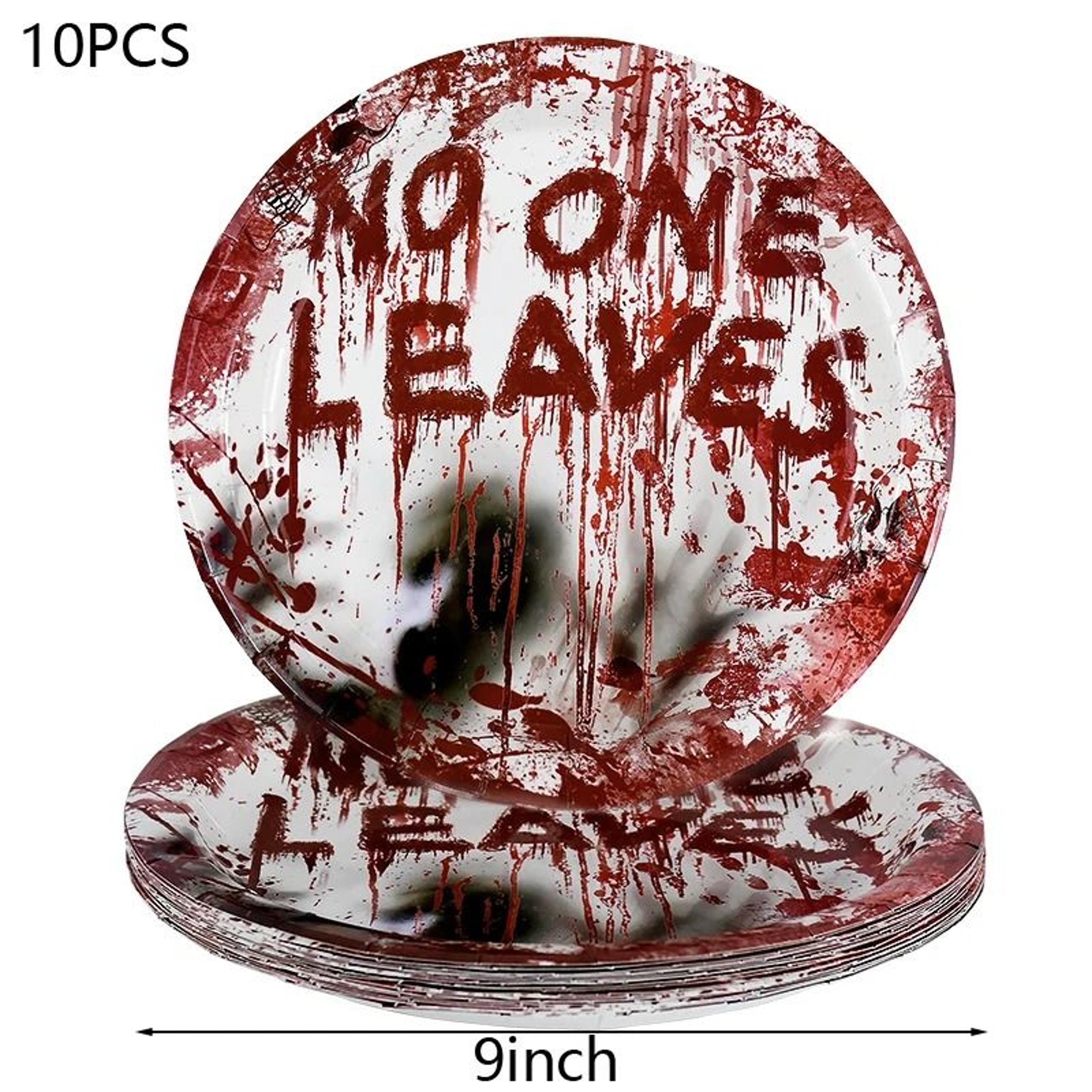 Bloody Handprint Disposable Halloween Party Tableware Set 8