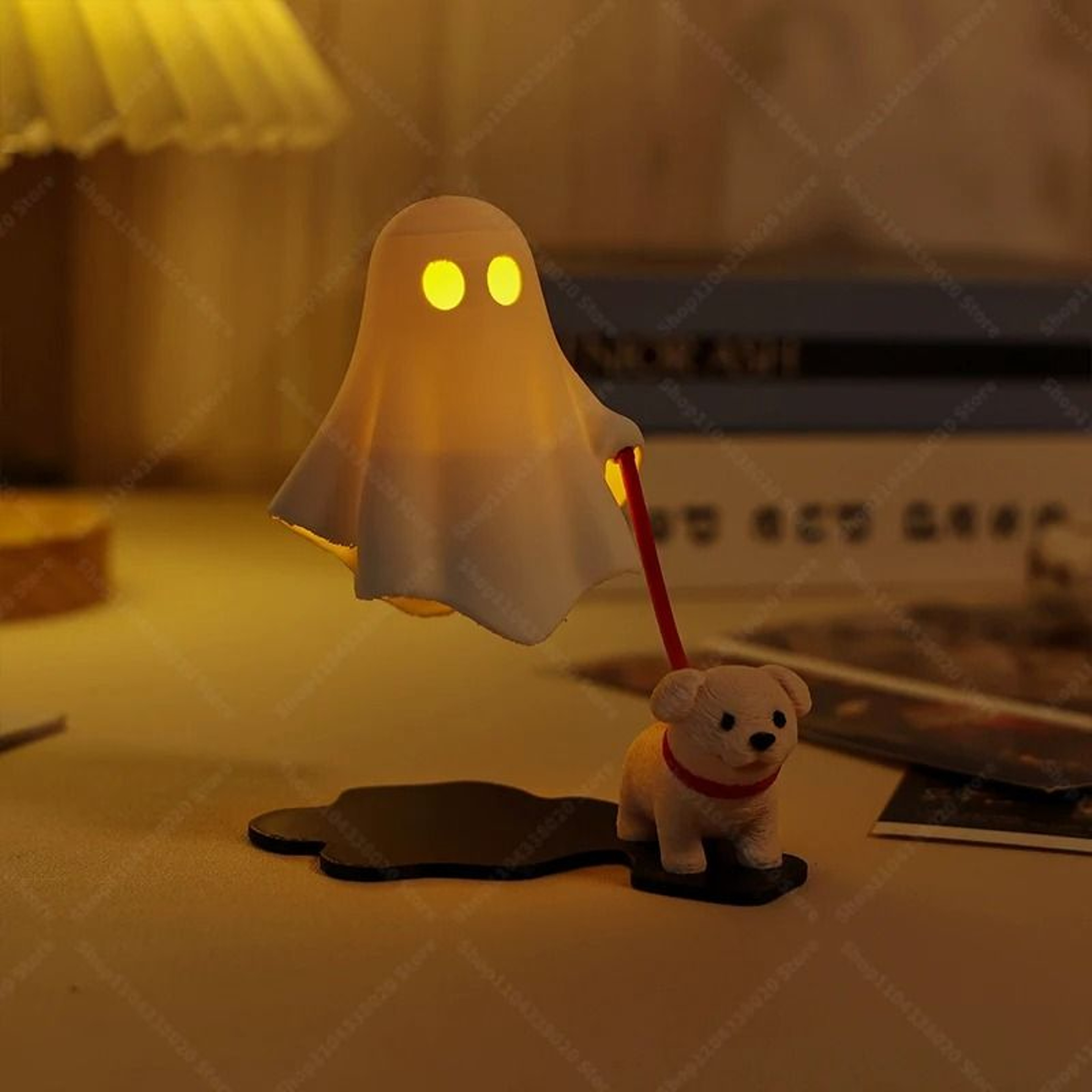 Cute Ghost  Dog LED Night Light  Spooky Halloween Desk Lamp  Bedroom Accent 0