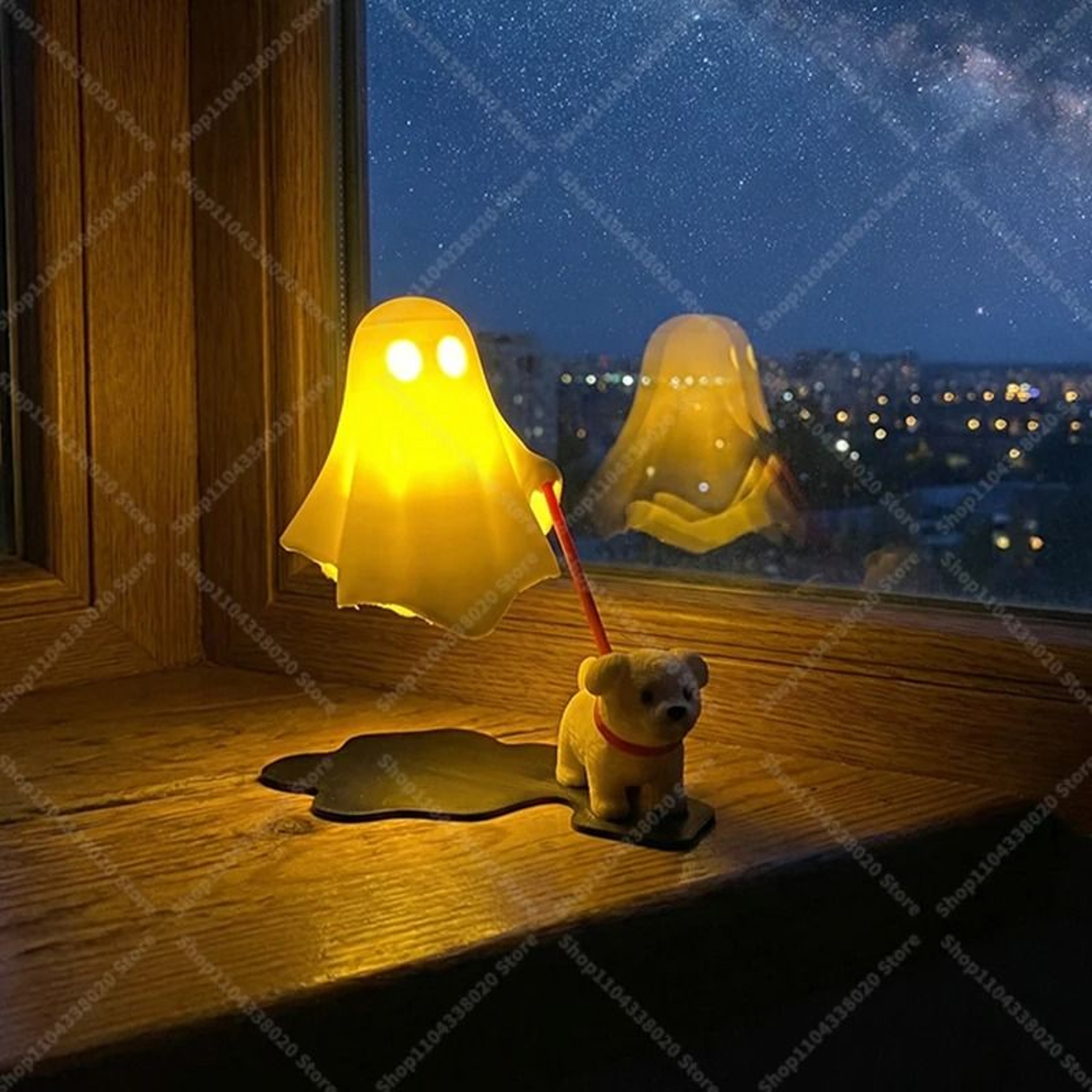 Cute Ghost  Dog LED Night Light  Spooky Halloween Desk Lamp  Bedroom Accent 2