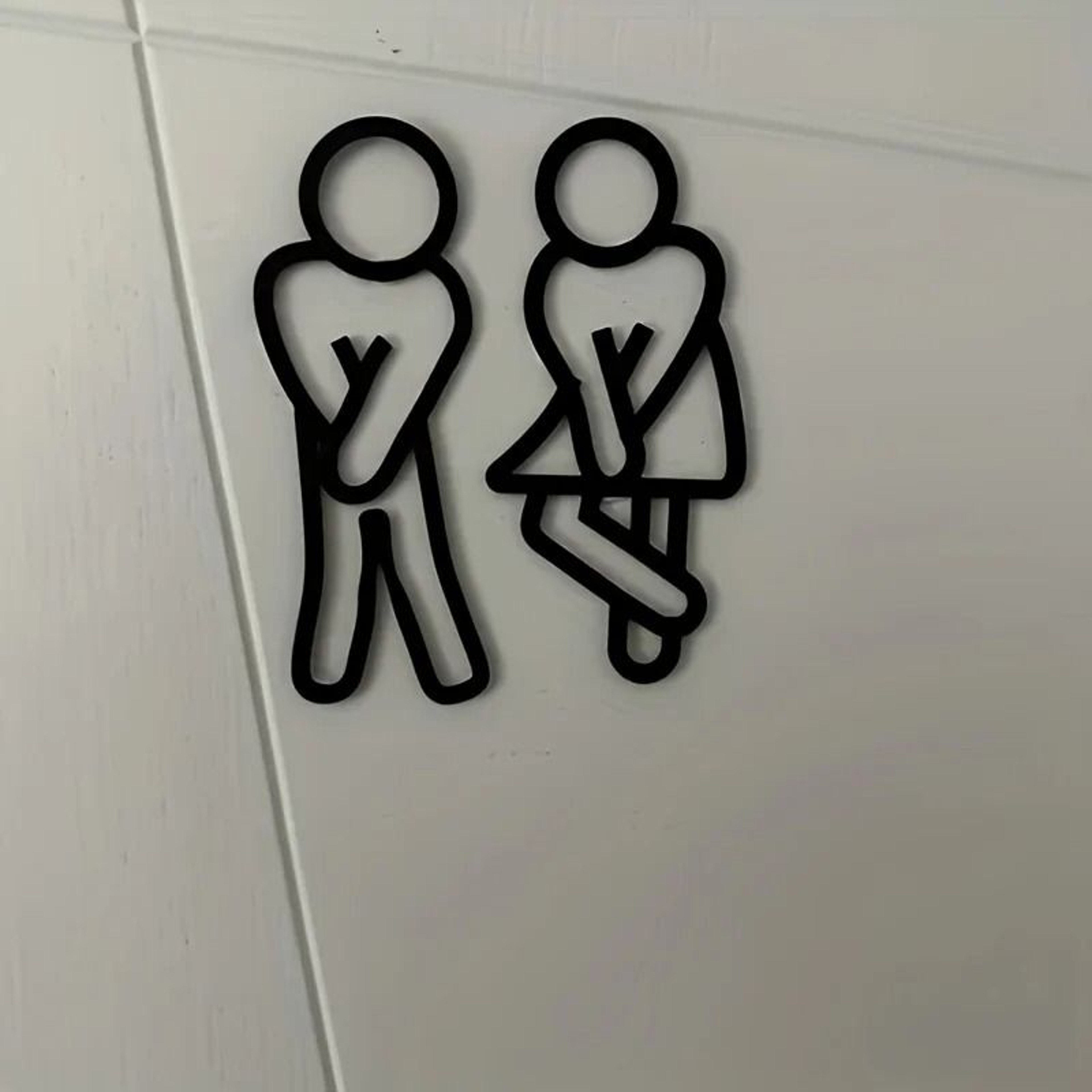 Funny 2D Flat Restroom Door Sign For Men  Women  Creative Bathroom Wall Decor 3
