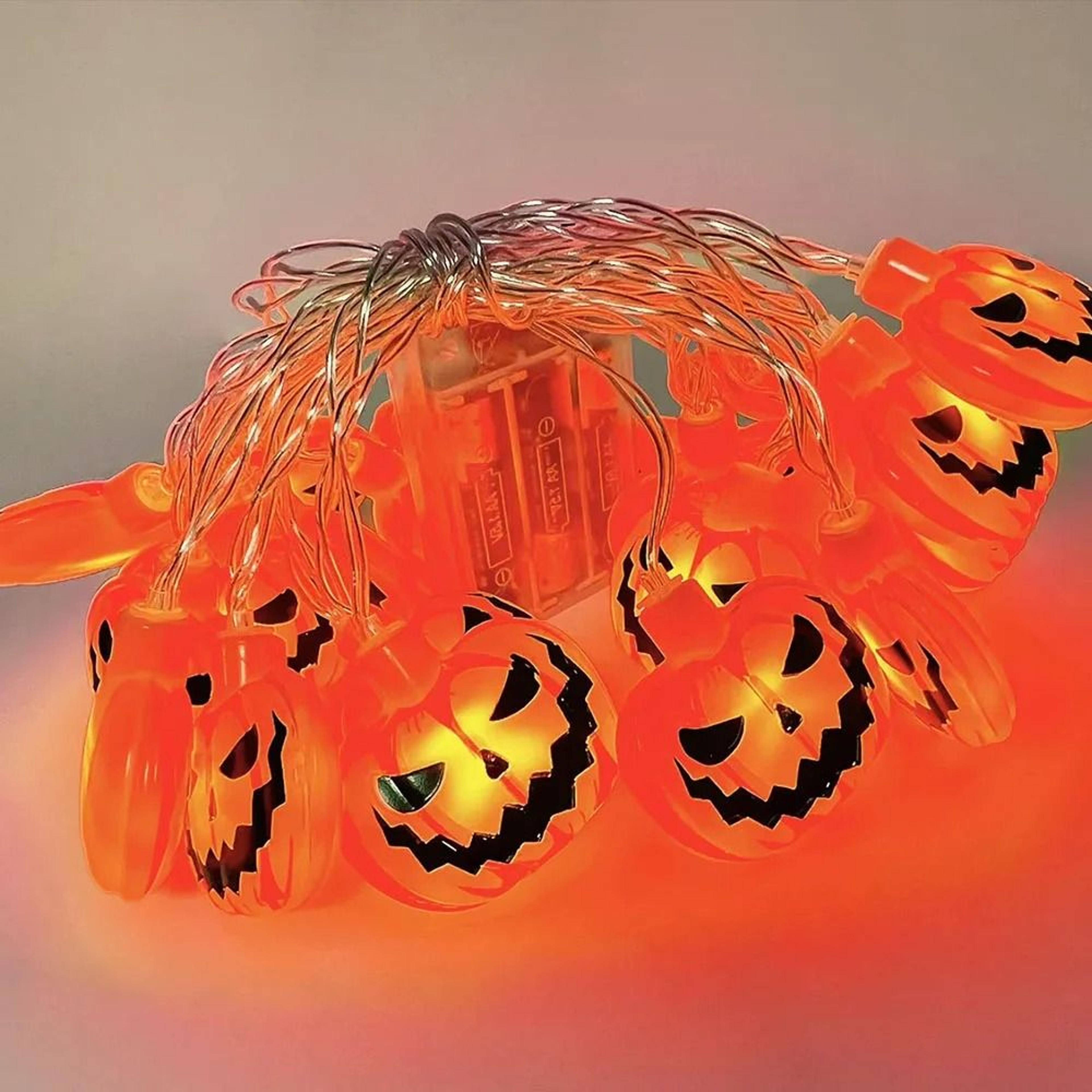 Halloween LED String Lights  Spooky Pumpkin Ghost  Spider Web Hanging Lantern Props For Indoor  Out 8
