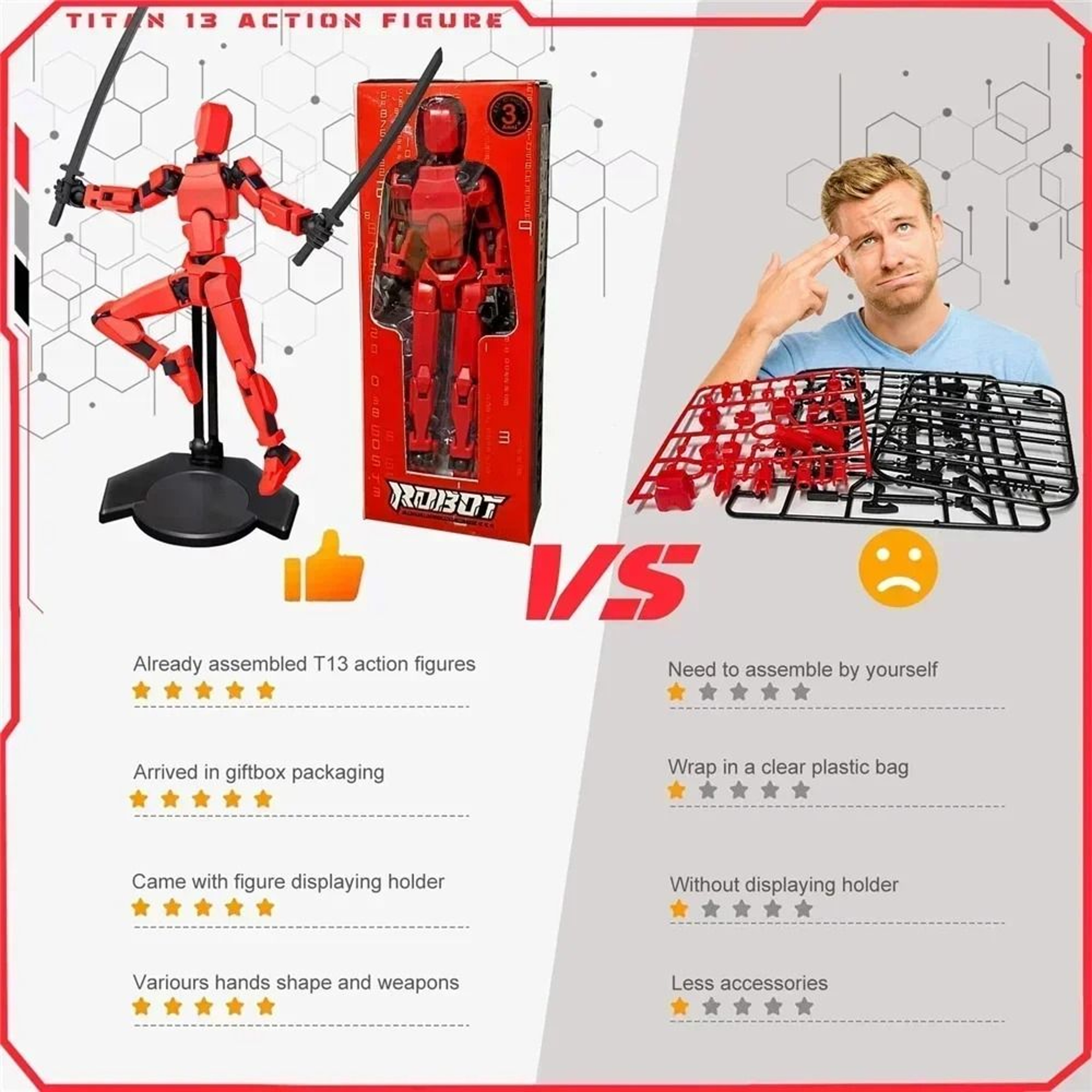 13 Joints Movable Action Figures T13 Dummy Nova Robot Assembly Toy With Holder Display Stand 4