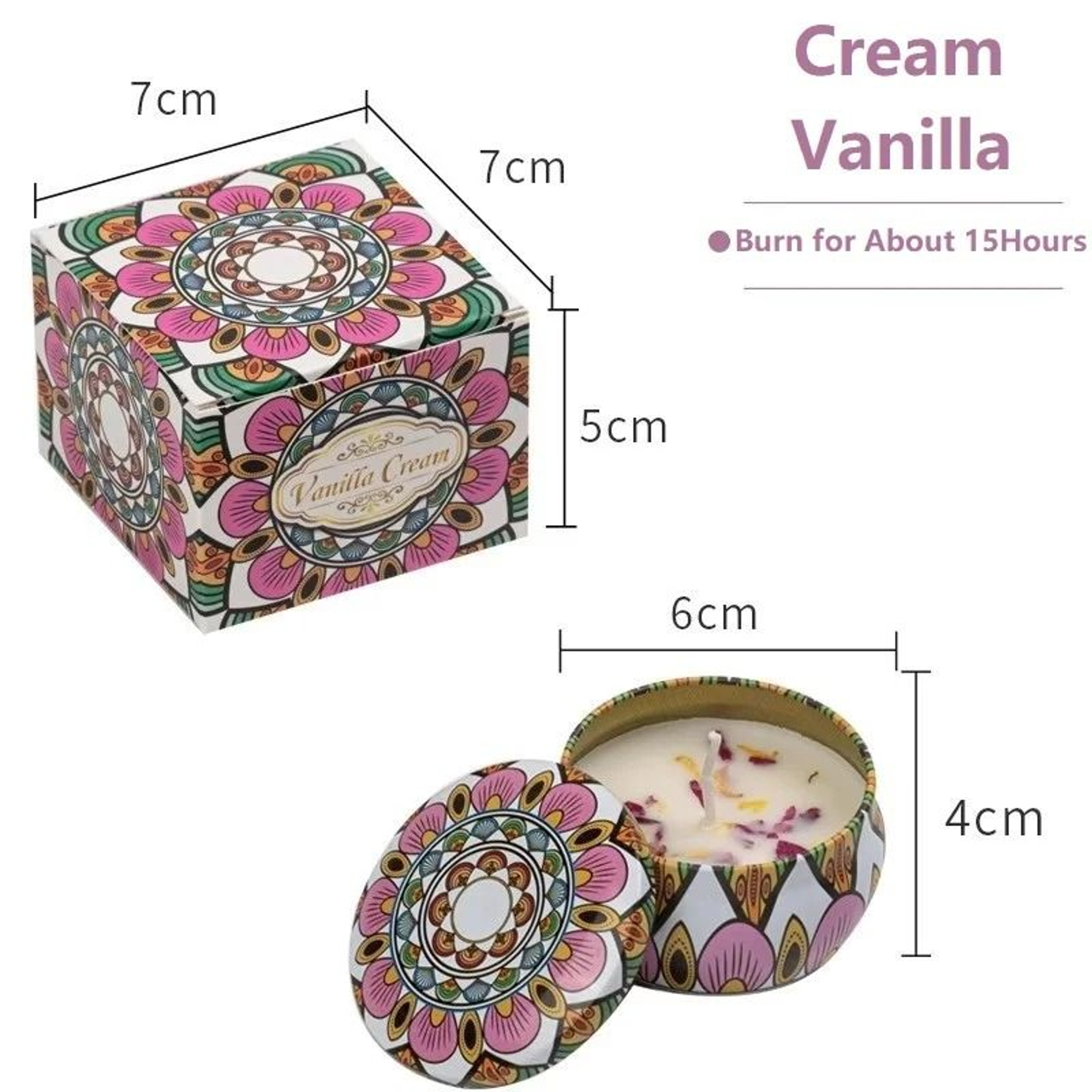 Vintage Scented Candles Soy Wax Jars Flower Fragrance Home Decoration Wedding Birthday Gifts 23