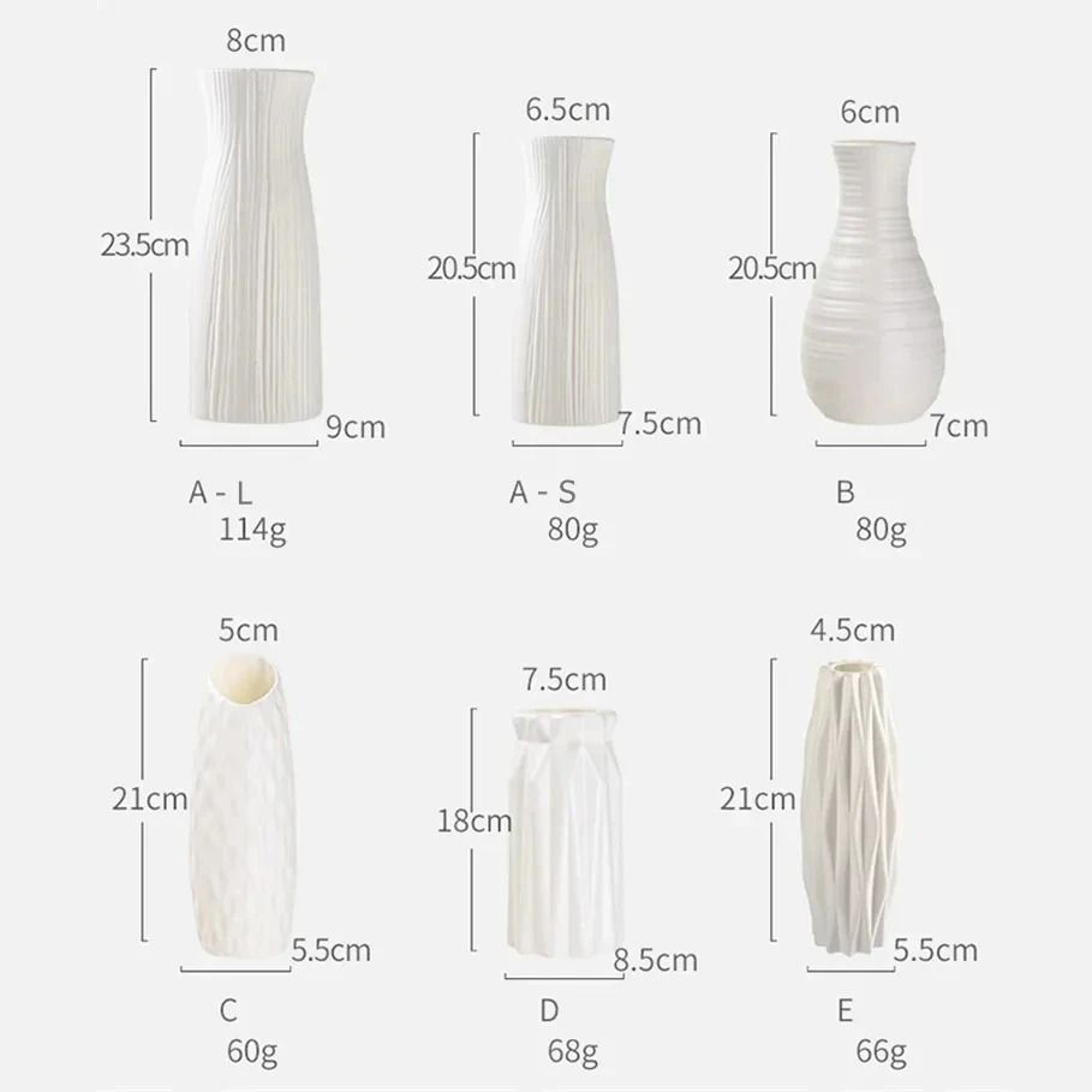 Nordic Plastic Flower Vase Modern Home Accent  Tabletop Arrangement Storage Bottle 4