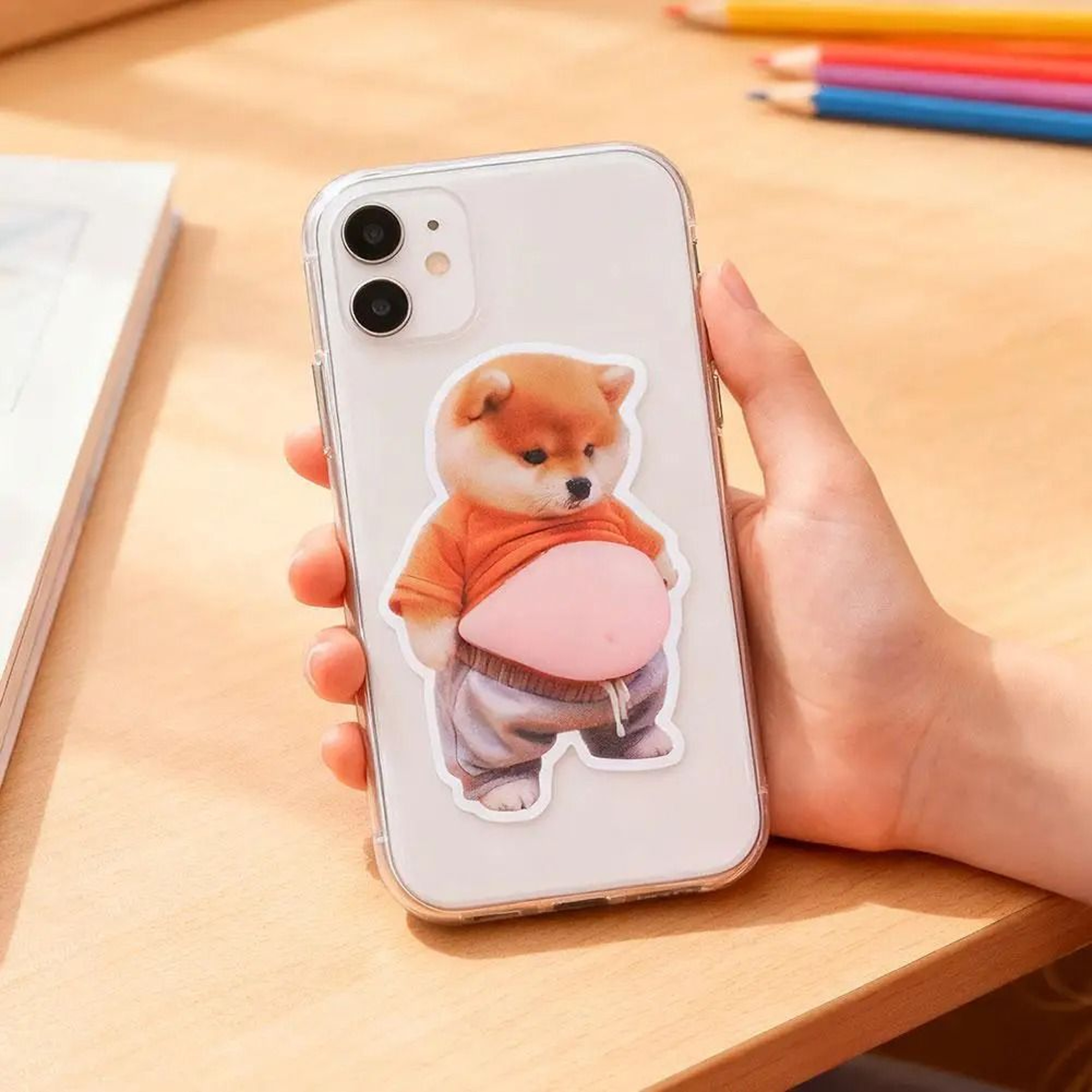 2Piece 3D Cute Chubby Shiba Inu Silicone Stickers SelfAdhesive AntiCollision Bumper Decals 3