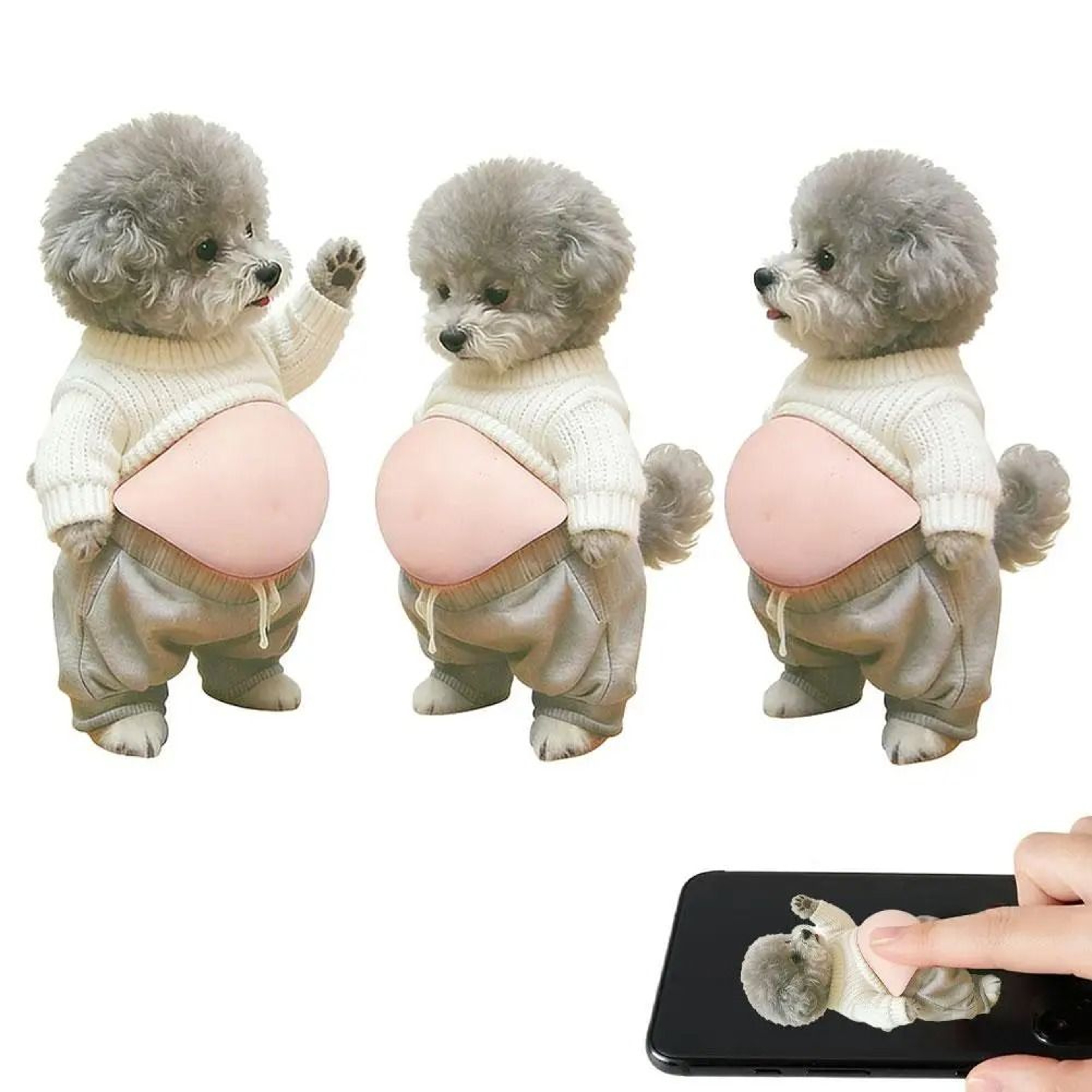 2Piece 3D Cute Chubby Shiba Inu Silicone Stickers SelfAdhesive AntiCollision Bumper Decals 16
