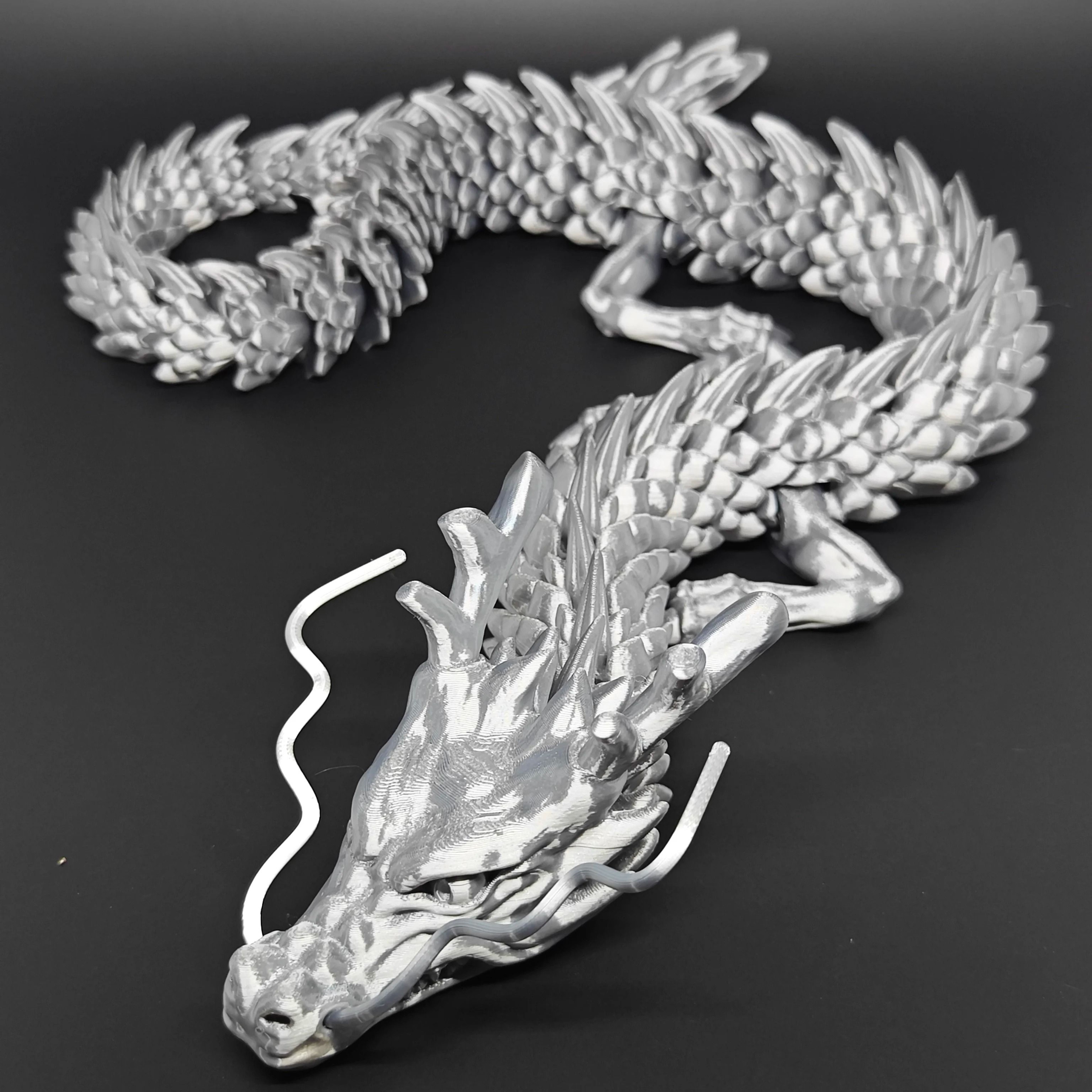 88CM 3D Printed Gem Dragon Crystal Fidget Toy Articulated Flexible Desktop Figurine Gift 4