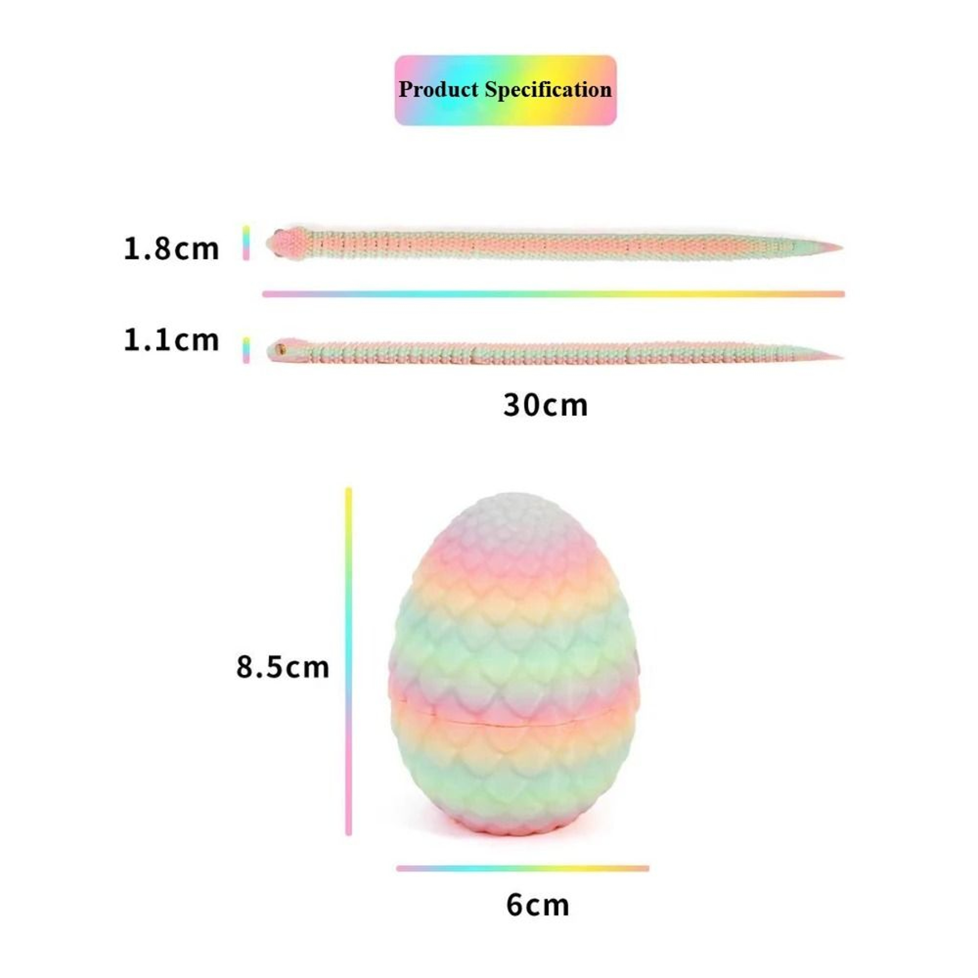 3D Printed Articulating Snake With Mystery Egg Desktop Toy Anime Figure Home Decor Ornament 5