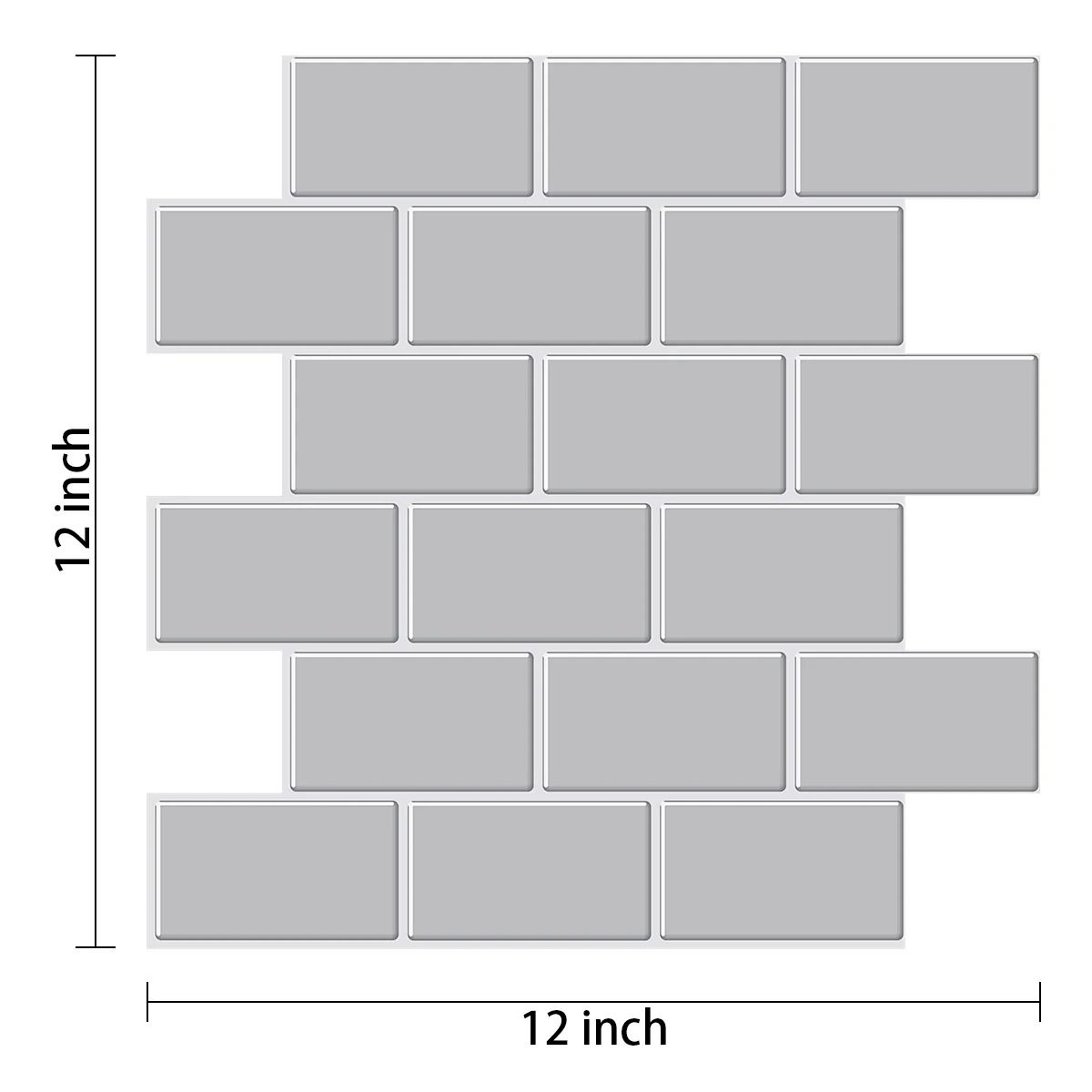10Sheet 3D PeelandStick Subway Tile Wall Stickers Waterproof Kitchen Backsplash Vinyl Wallpaper 8