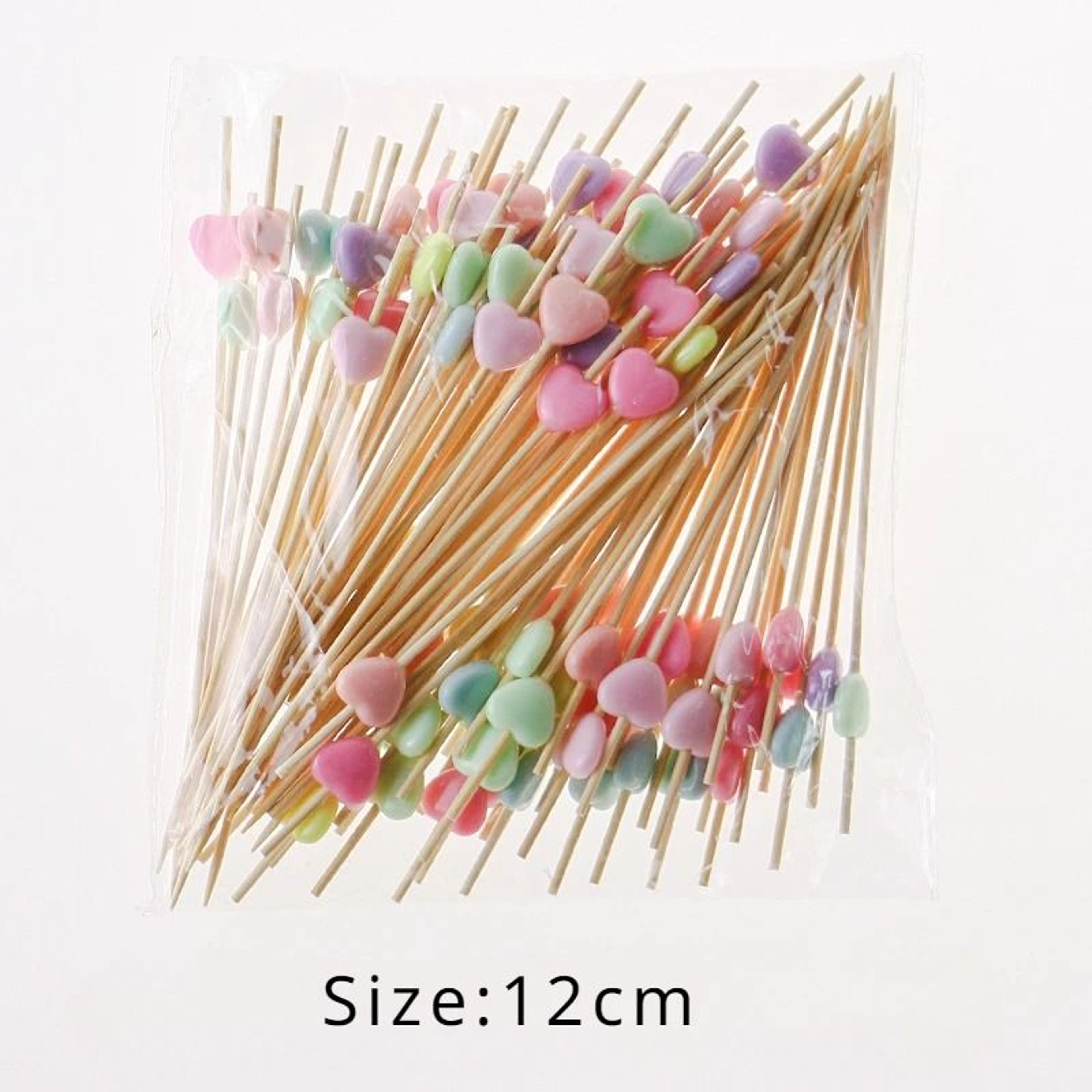 Red Heart Bamboo Fruit Skewers Disposable Cocktail Picks Valentines Day  Wedding Party Decor 8