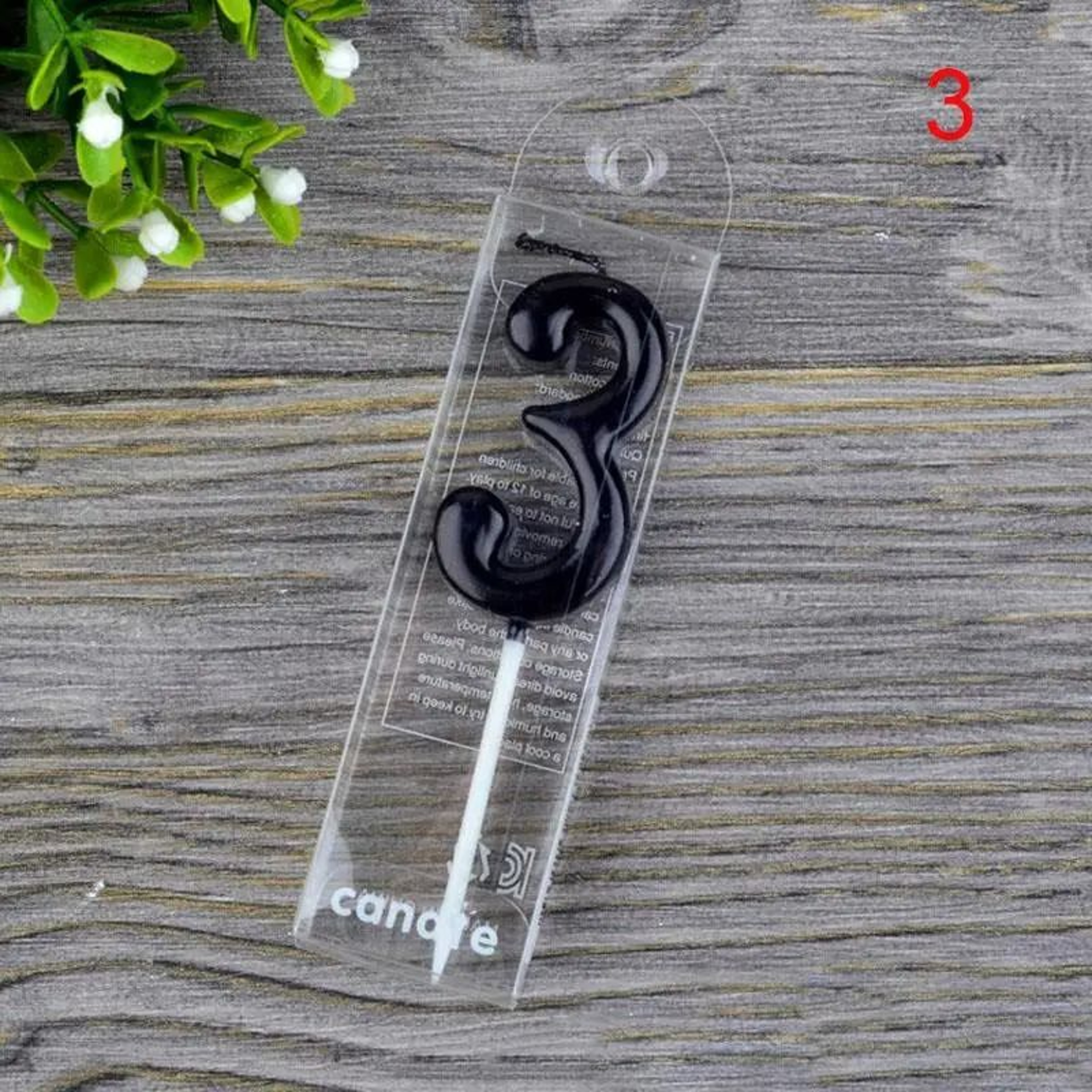 Black Number Birthday Candles 09 Modern Minimalist Cake Topper 10