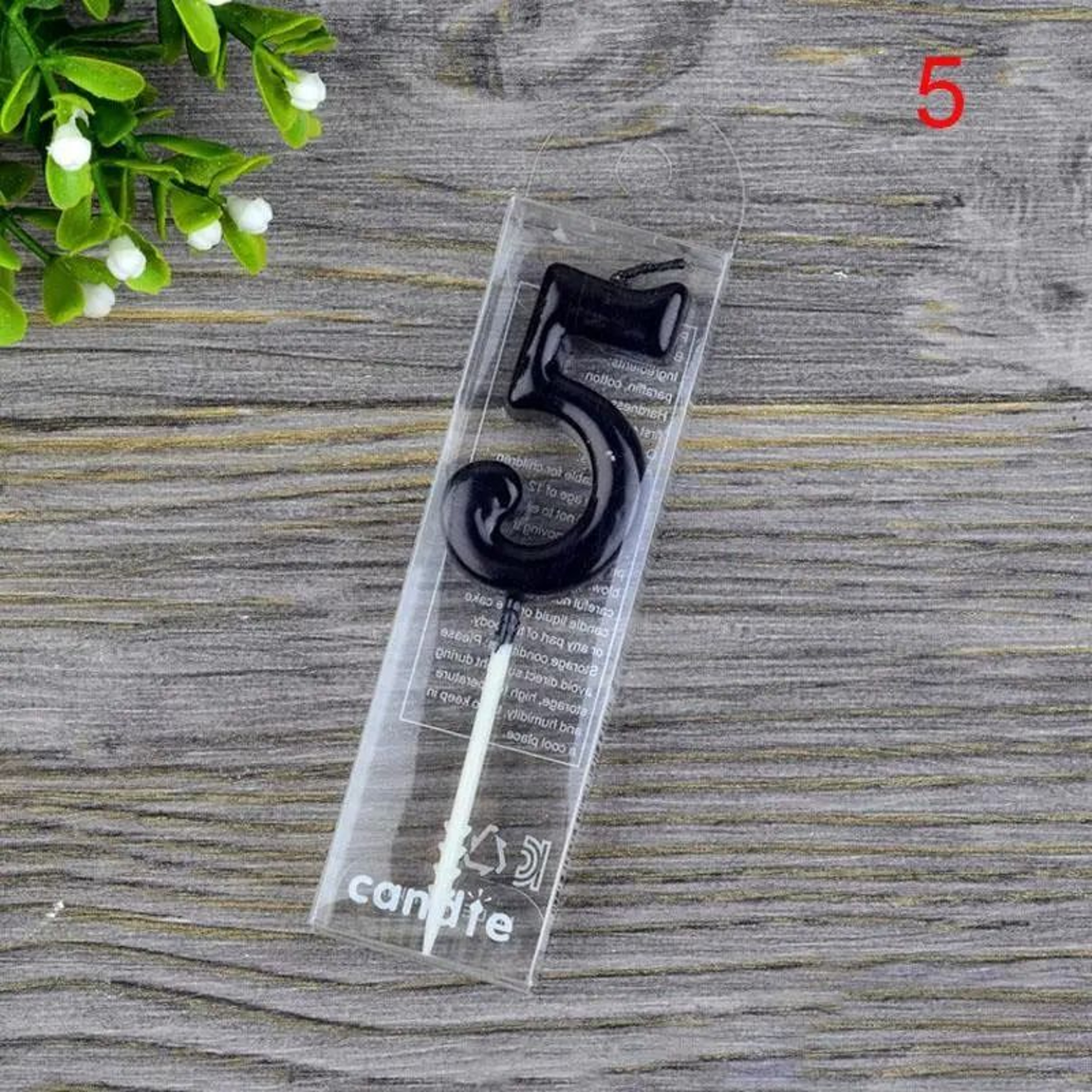Black Number Birthday Candles 09 Modern Minimalist Cake Topper 12