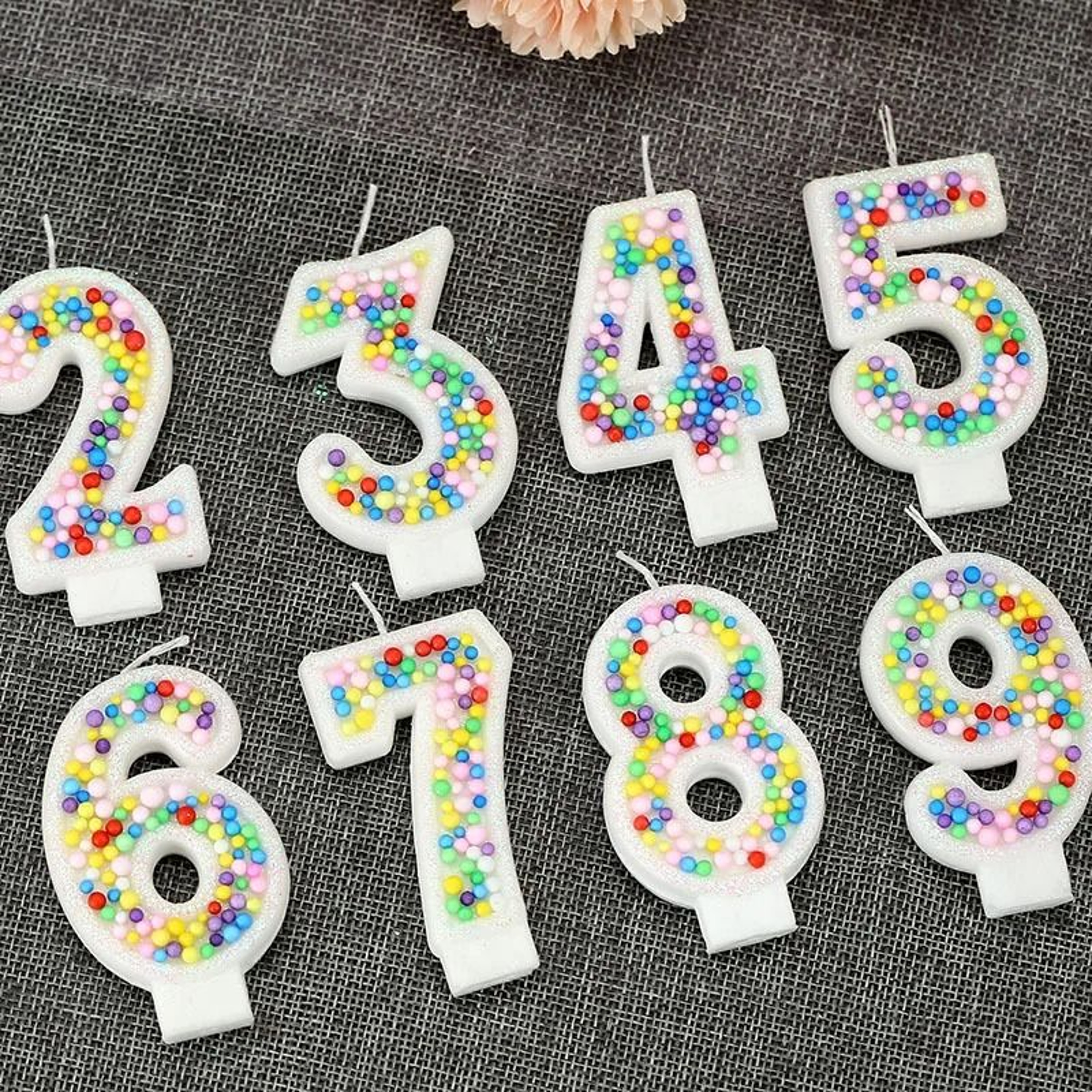 Creative 3D Colorful Ball Birthday Number Candle For Milestone Cake Decoration 4