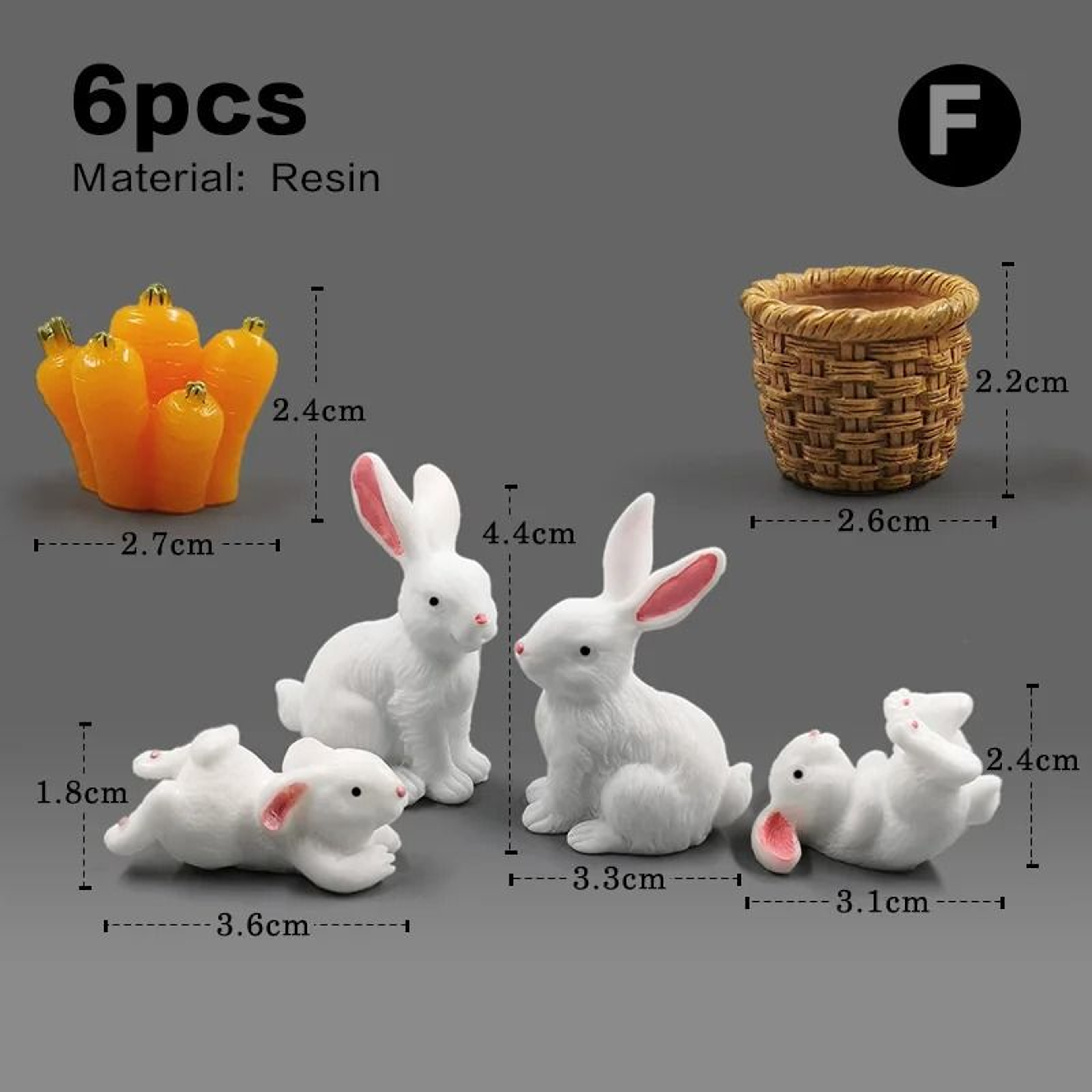 Cute Mini Easter Rabbit Figurine Fairy Garden  Kawaii Desktop Decoration 14