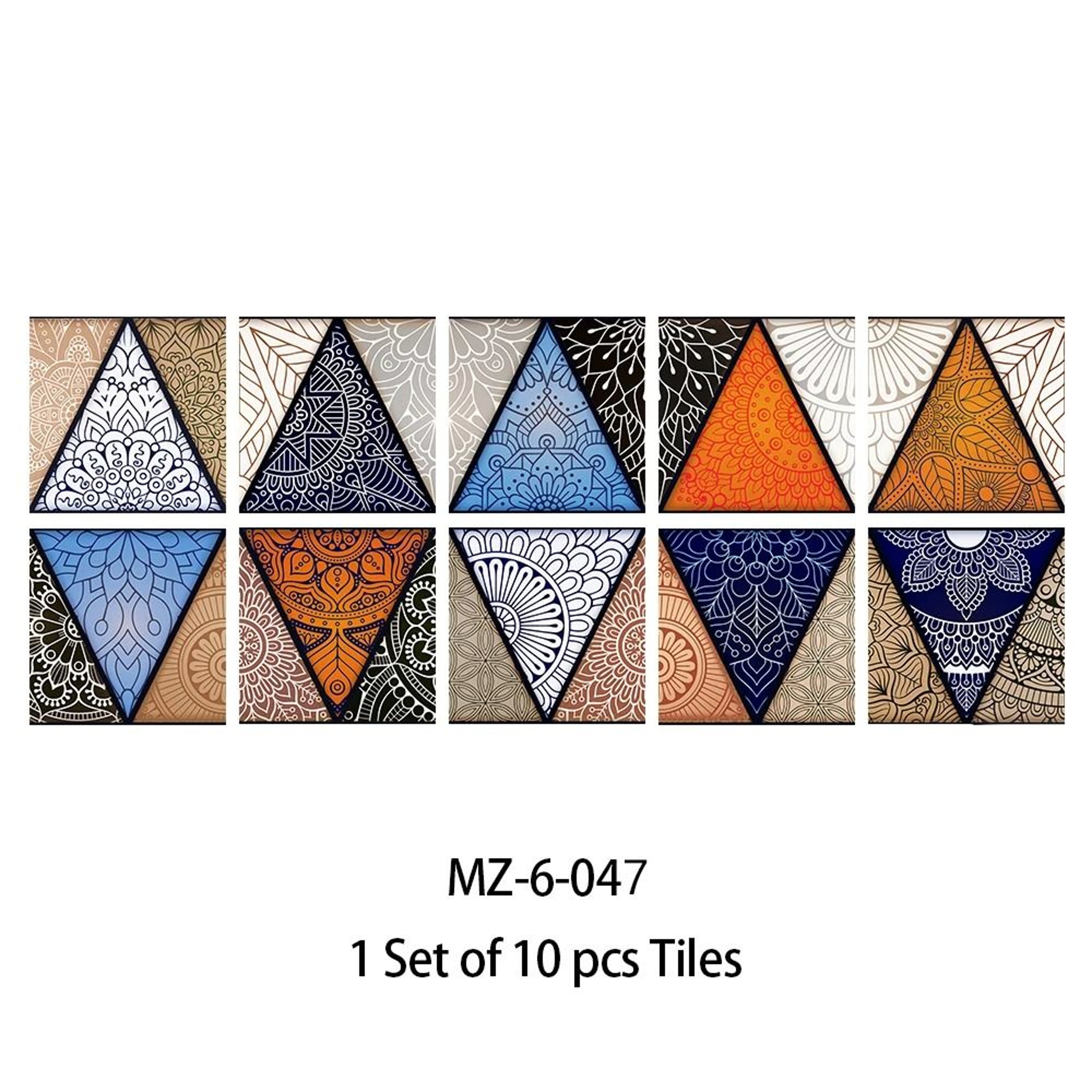 10Pcs Blue  Gray Matte Surface Tile Stickers Peel  Stick Floor  Wall Decals 19