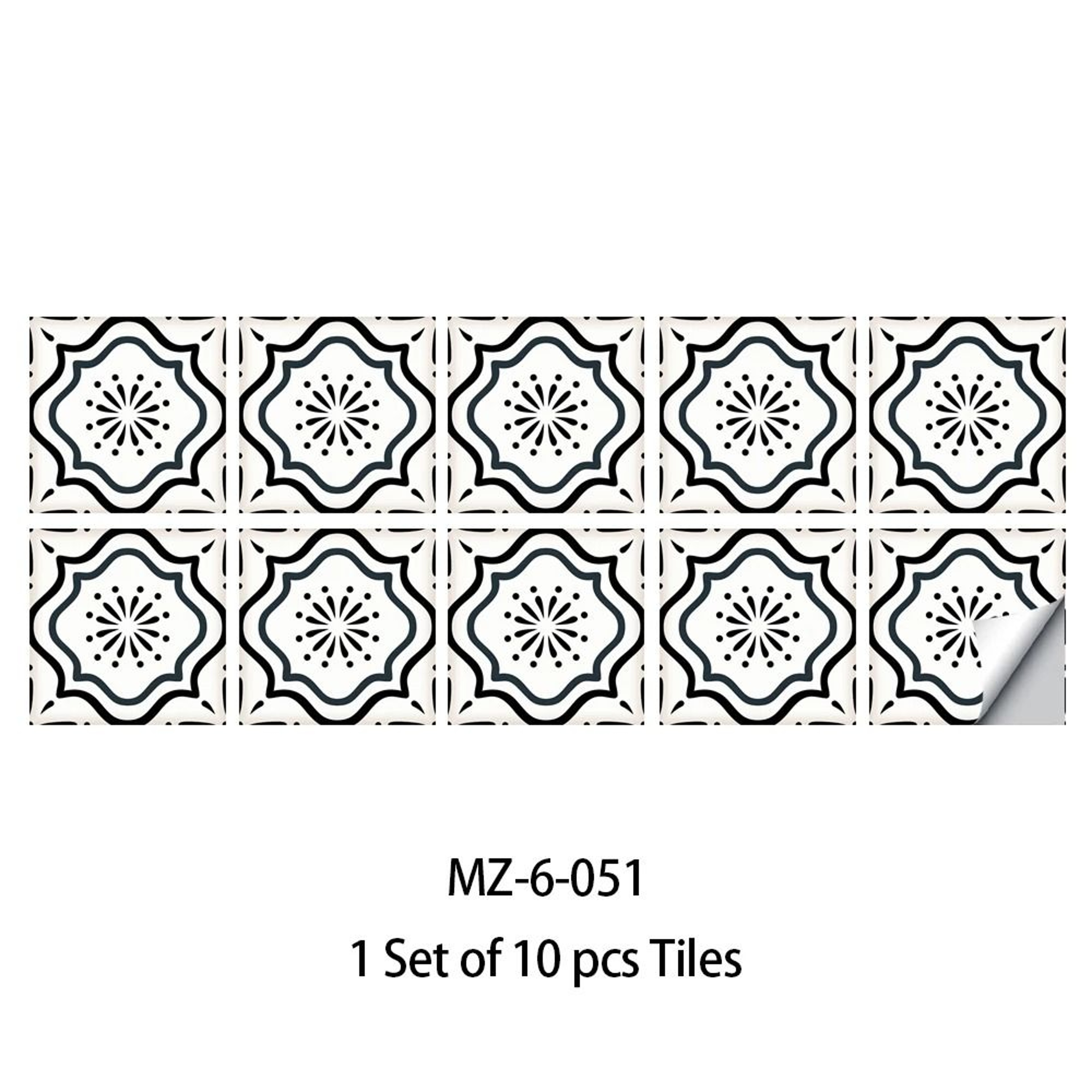 10Pcs Blue  Gray Matte Surface Tile Stickers Peel  Stick Floor  Wall Decals 23