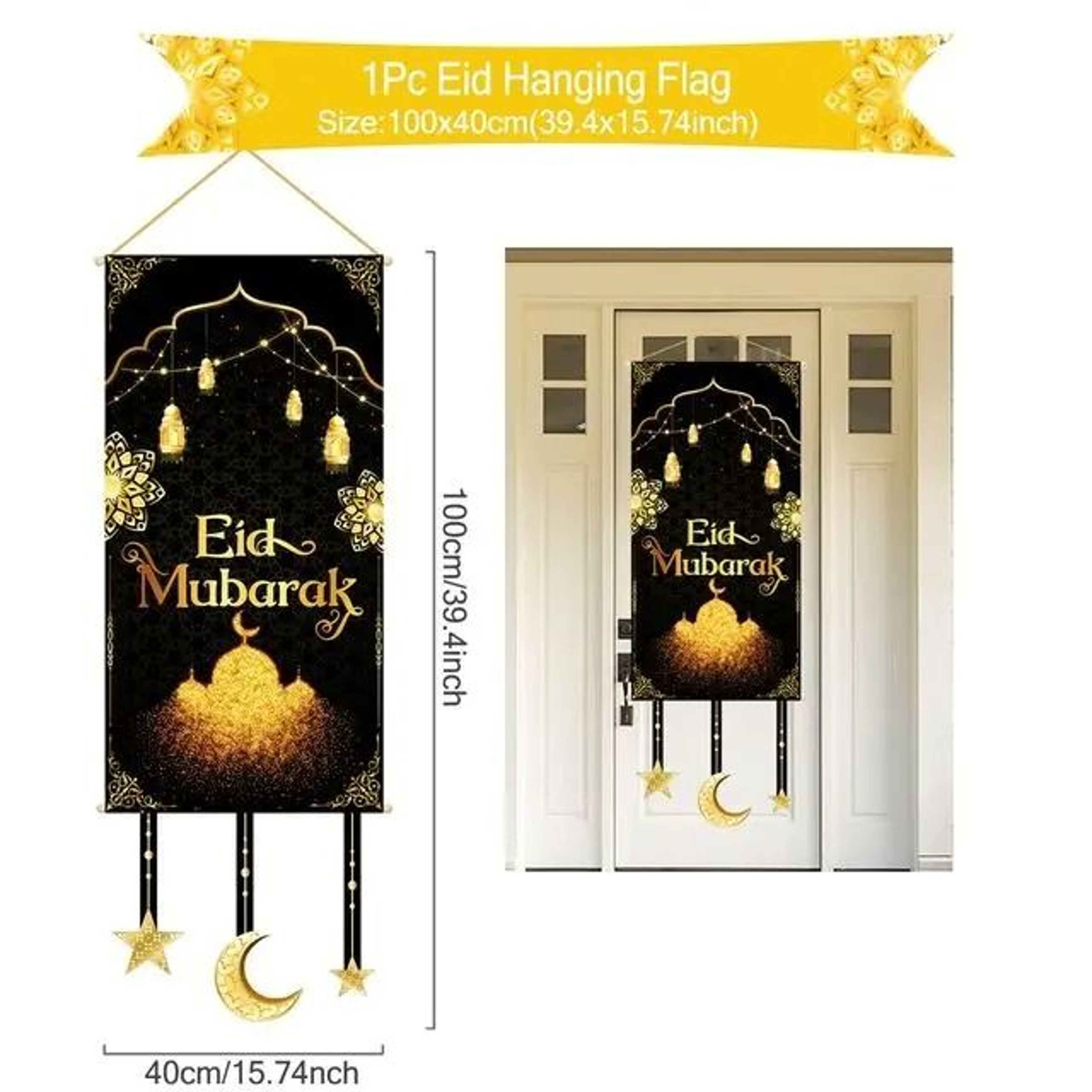 Ramadan Kareem Hanging Banner Flag Eid Mubarak Home  Party Decoration 10