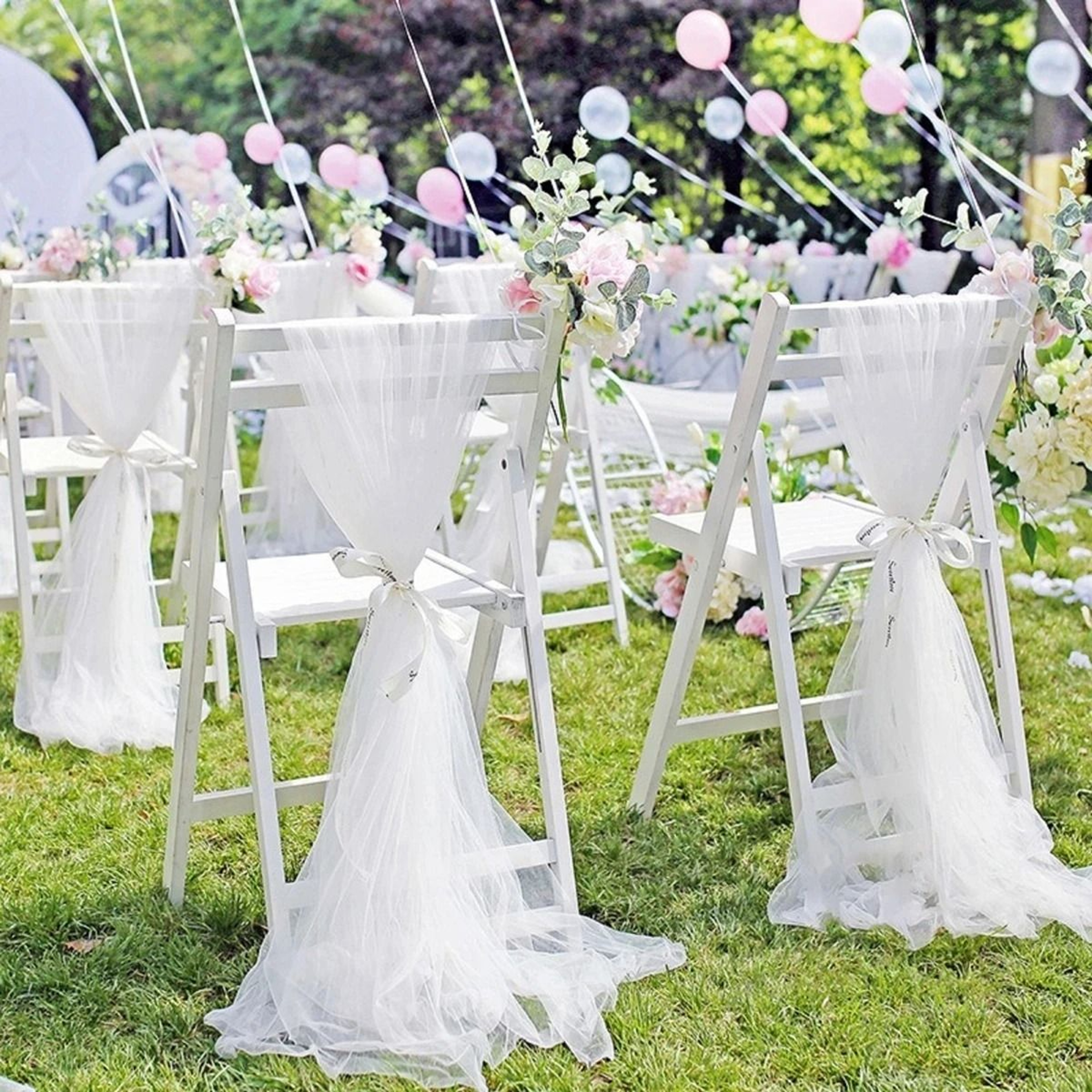 Sheer Crystal Wedding Tulle Roll Organza Fabric For Backdrop Decor  Chair Sashes 3
