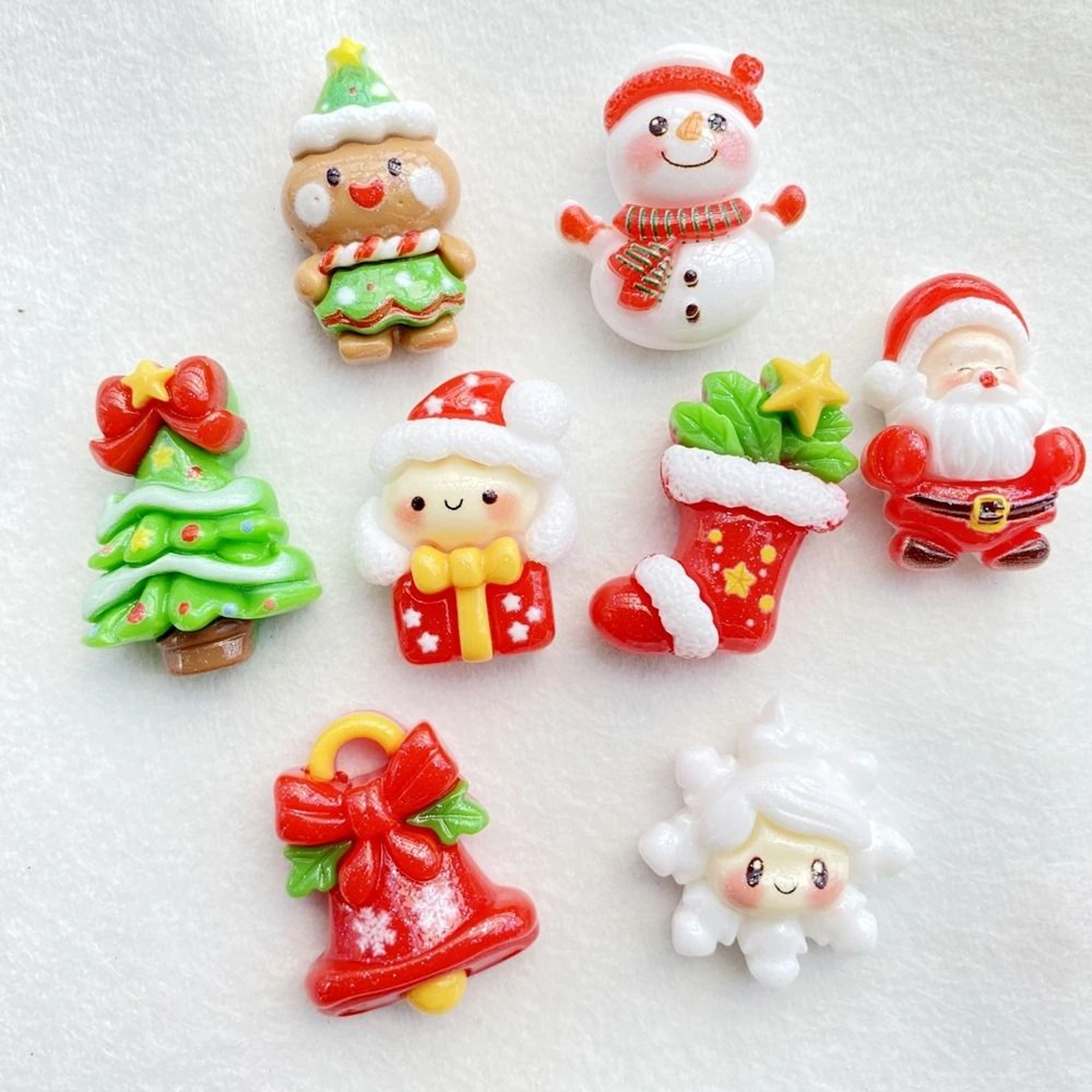 10Pcs Cute Resin Christmas Flatback Cabochons Set For DIY Crafts  Scrapbooking 3