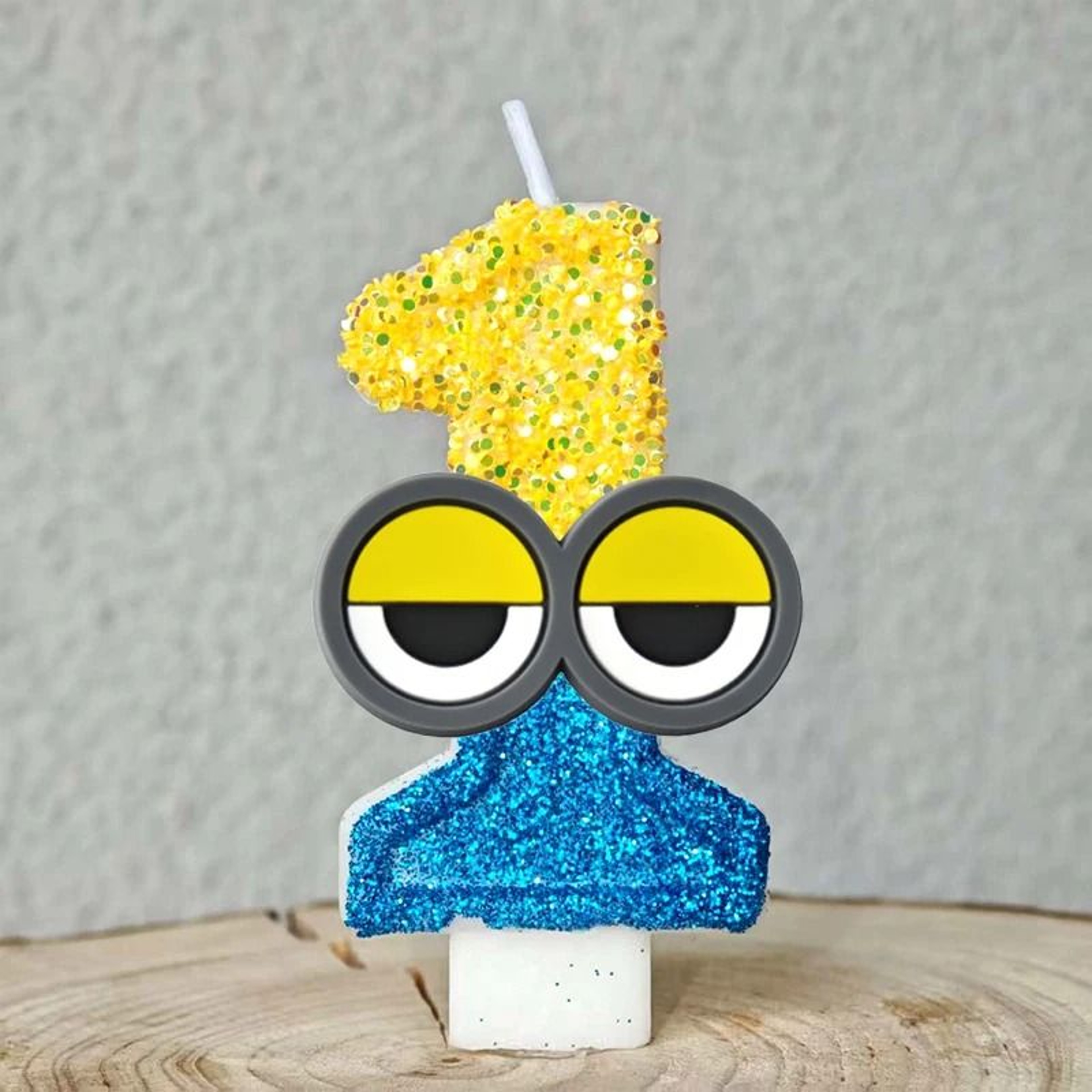 Cute Yellow Banana Man Number 09 Candle Cartoon Anime Kids Birthday Cake Topper 11
