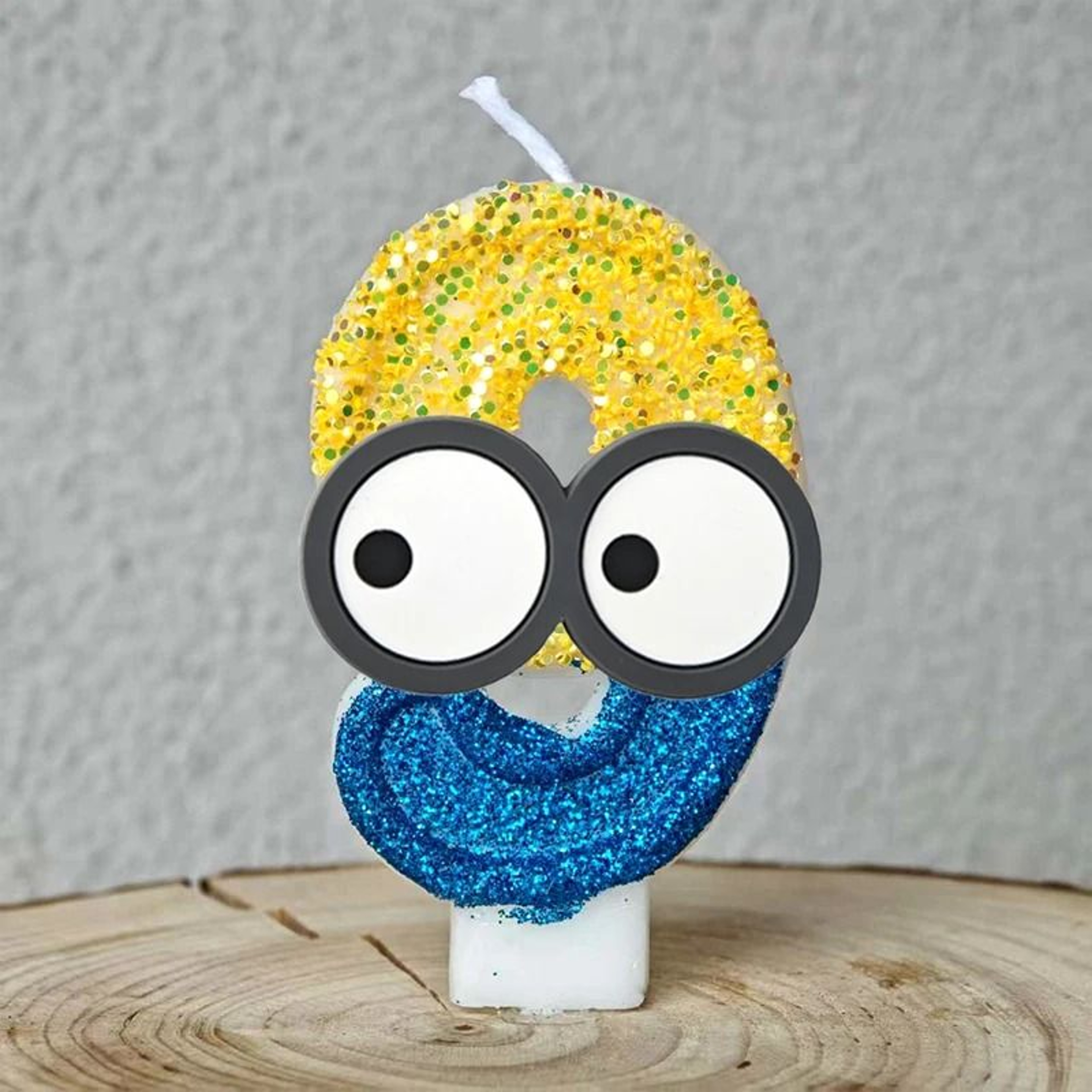 Cute Yellow Banana Man Number 09 Candle Cartoon Anime Kids Birthday Cake Topper 29