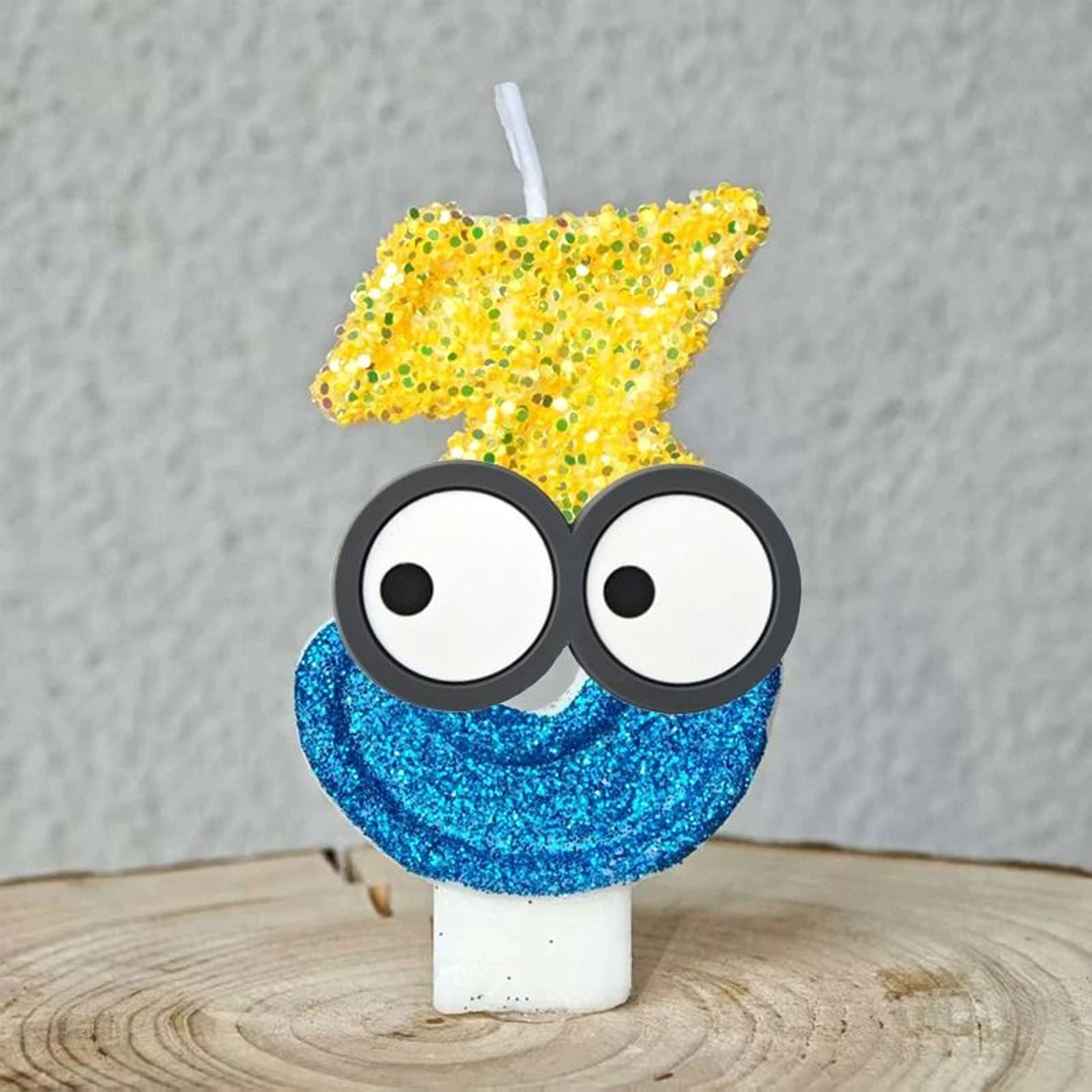 Cute Yellow Banana Man Number 09 Candle Cartoon Anime Kids Birthday Cake Topper 23