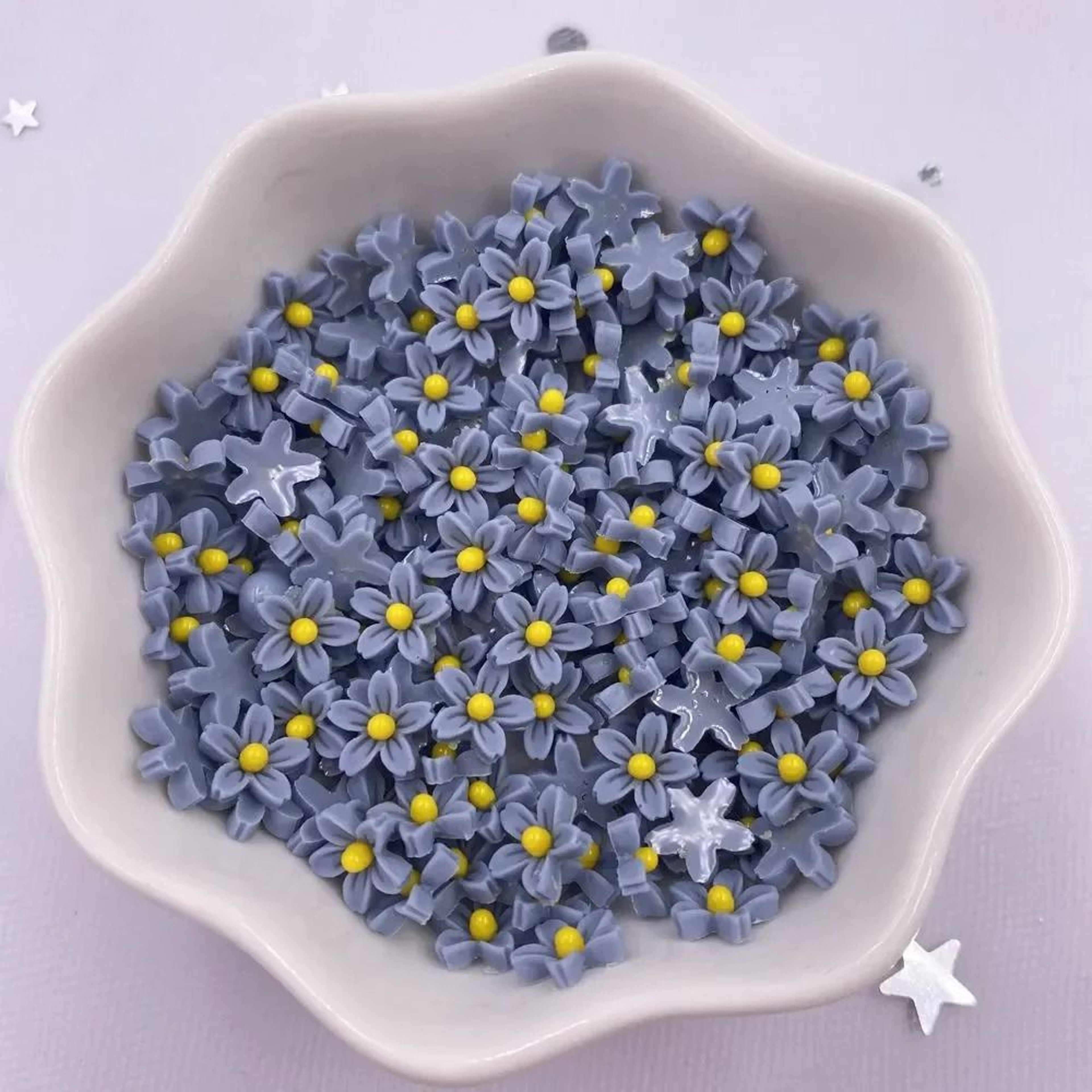 100Pcs 8mm Resin 3D Mini Flower Gems Flatback Cabochons For Nail Art  DIY Crafts 14