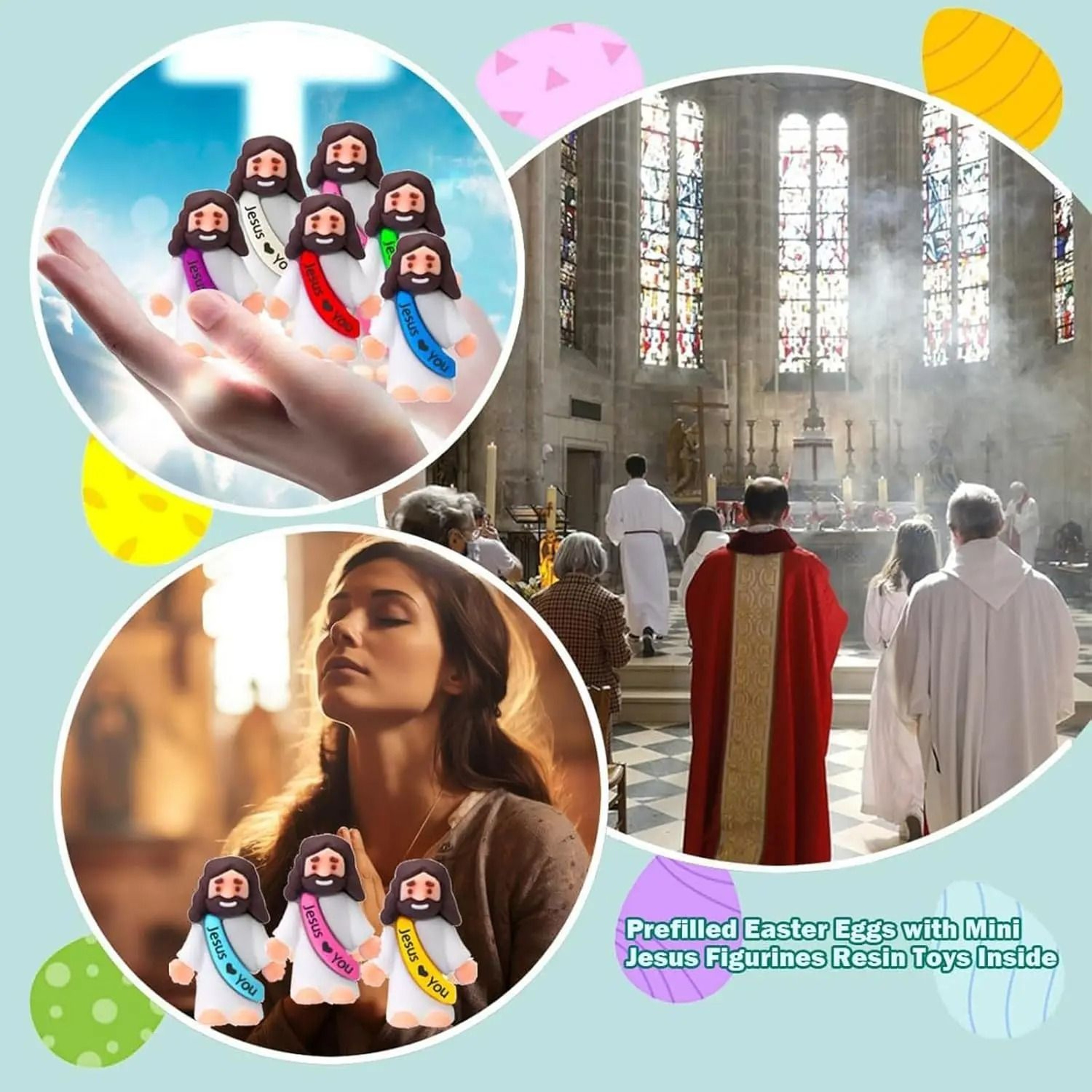 20Pcs Mini Jesus Figures Jesus Loves You Tiny Religious Figurines For Sunday School  Easter 5