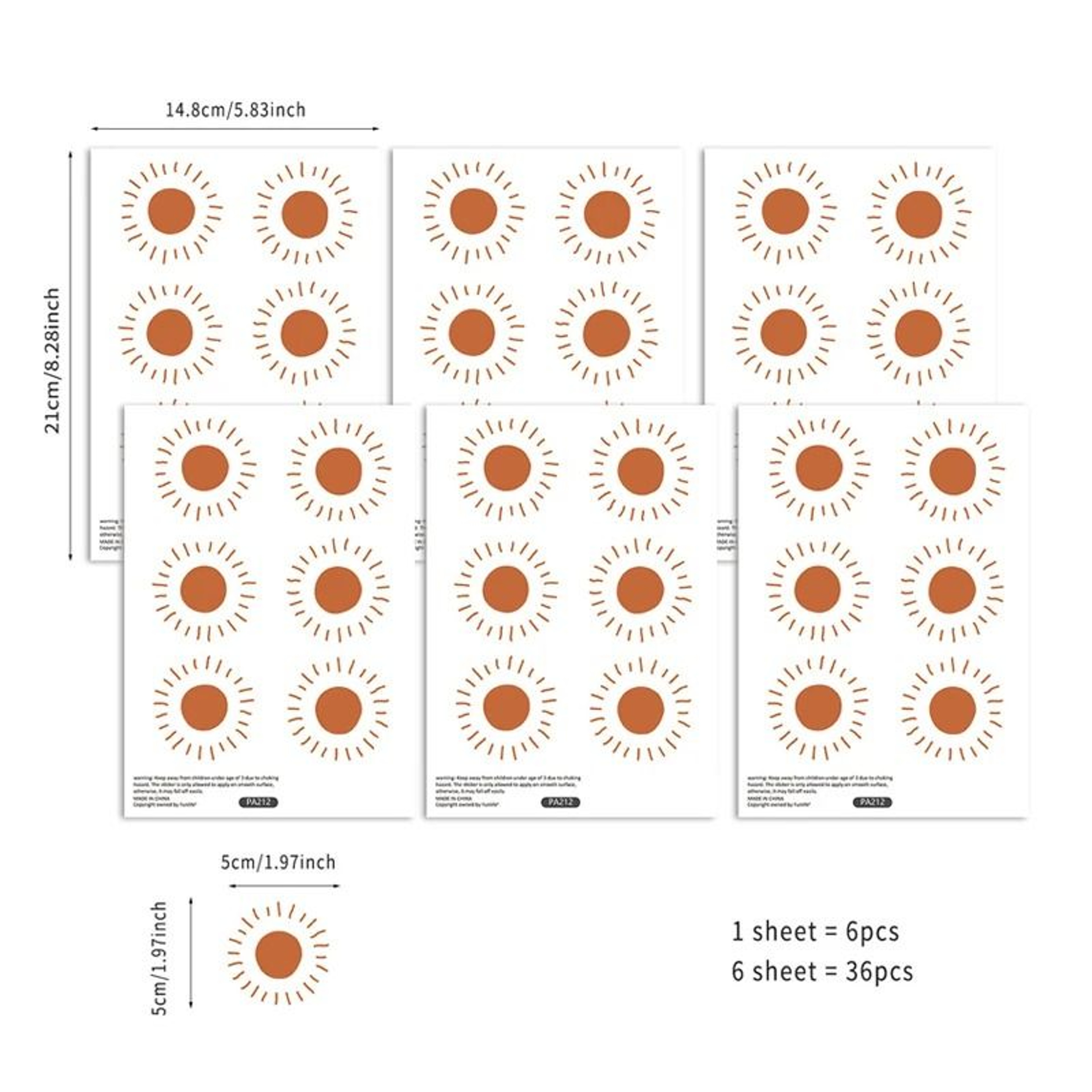 Boho Hearts Wall Sticker Decals 6 Sheets Set Vinyl Nursery Mural Decor For Kids Room 7