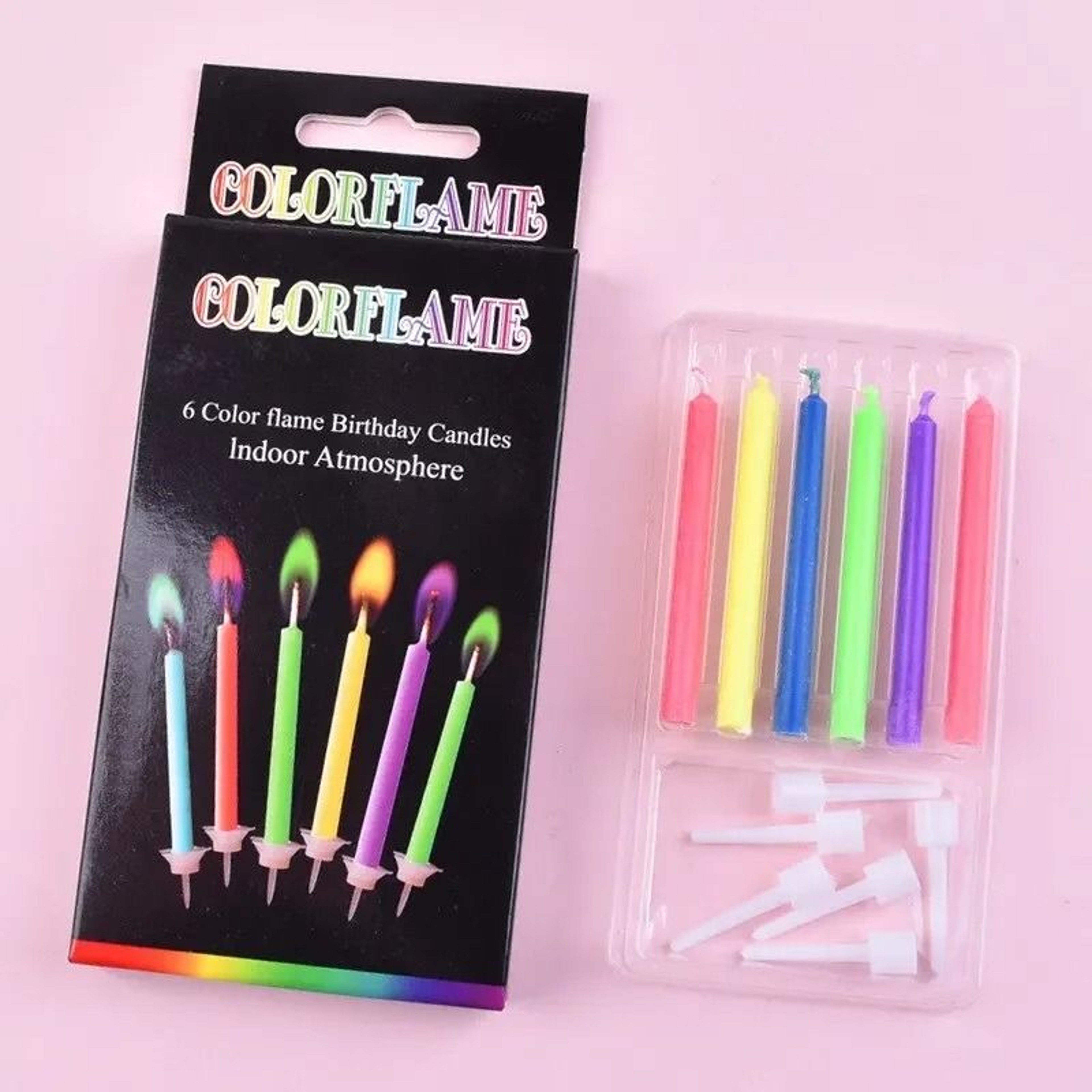 Colorful Flame Birthday Candles 6Color Creative Flame Cake Toppers For Party Decorations 6