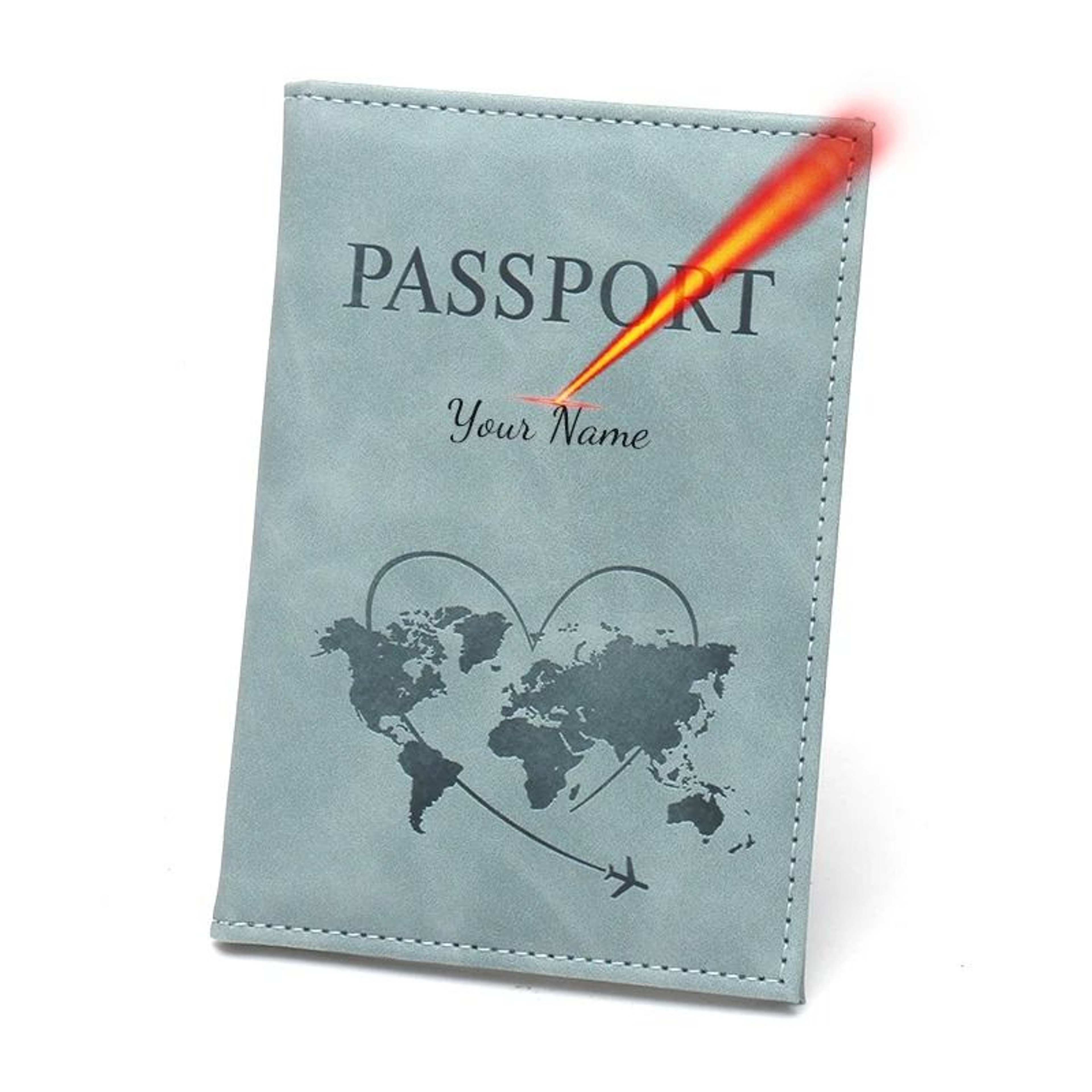 Personalized Laser Engraved Name PU Leather Passport Cover  Travel Wallet Case 6