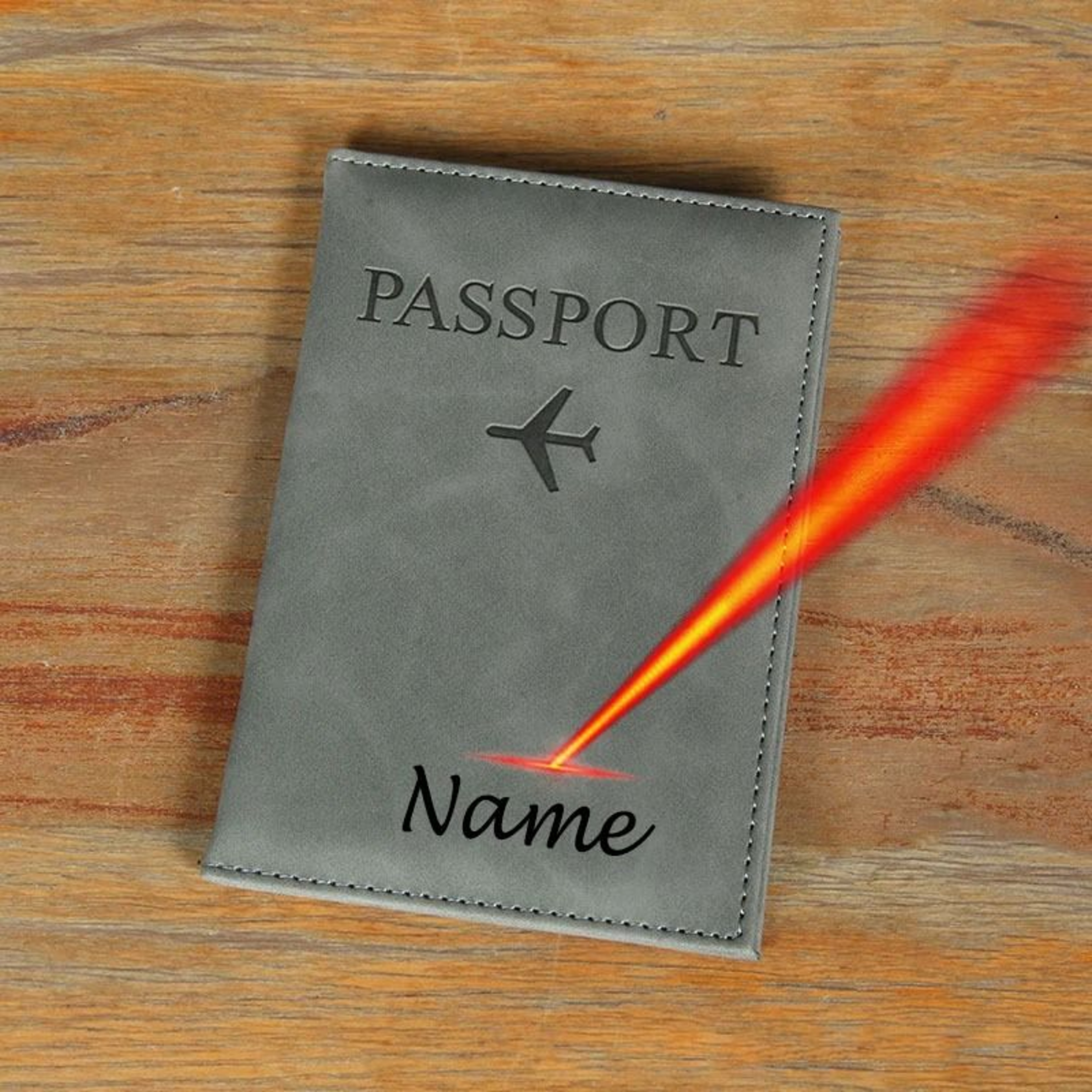 Personalized Laser Engraved Name PU Leather Passport Cover  Travel Wallet Case 7