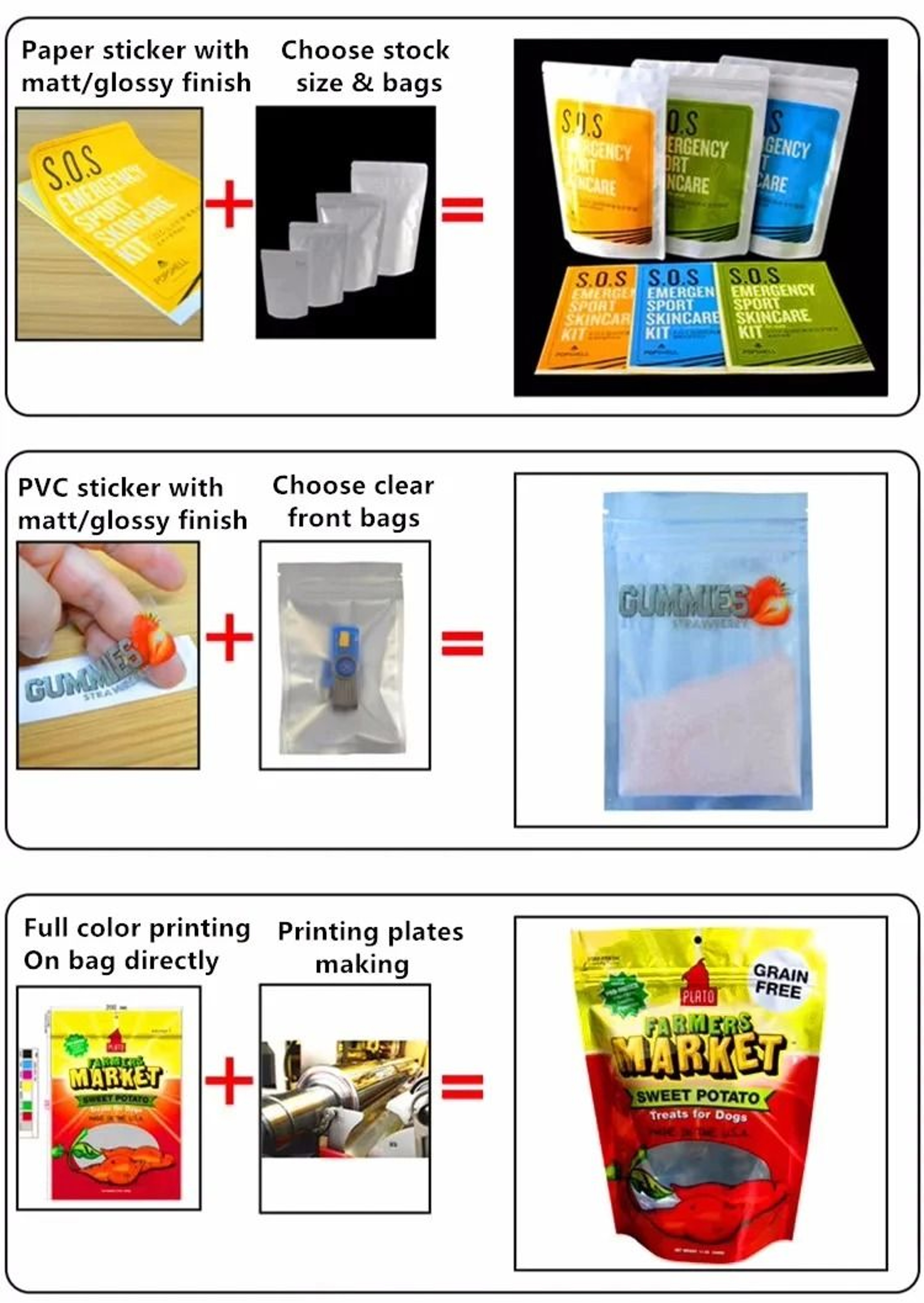 Custom Logo Printed Packaging Set Pouches Woven Labels Hang Tags Stickers  Gift Bags 6