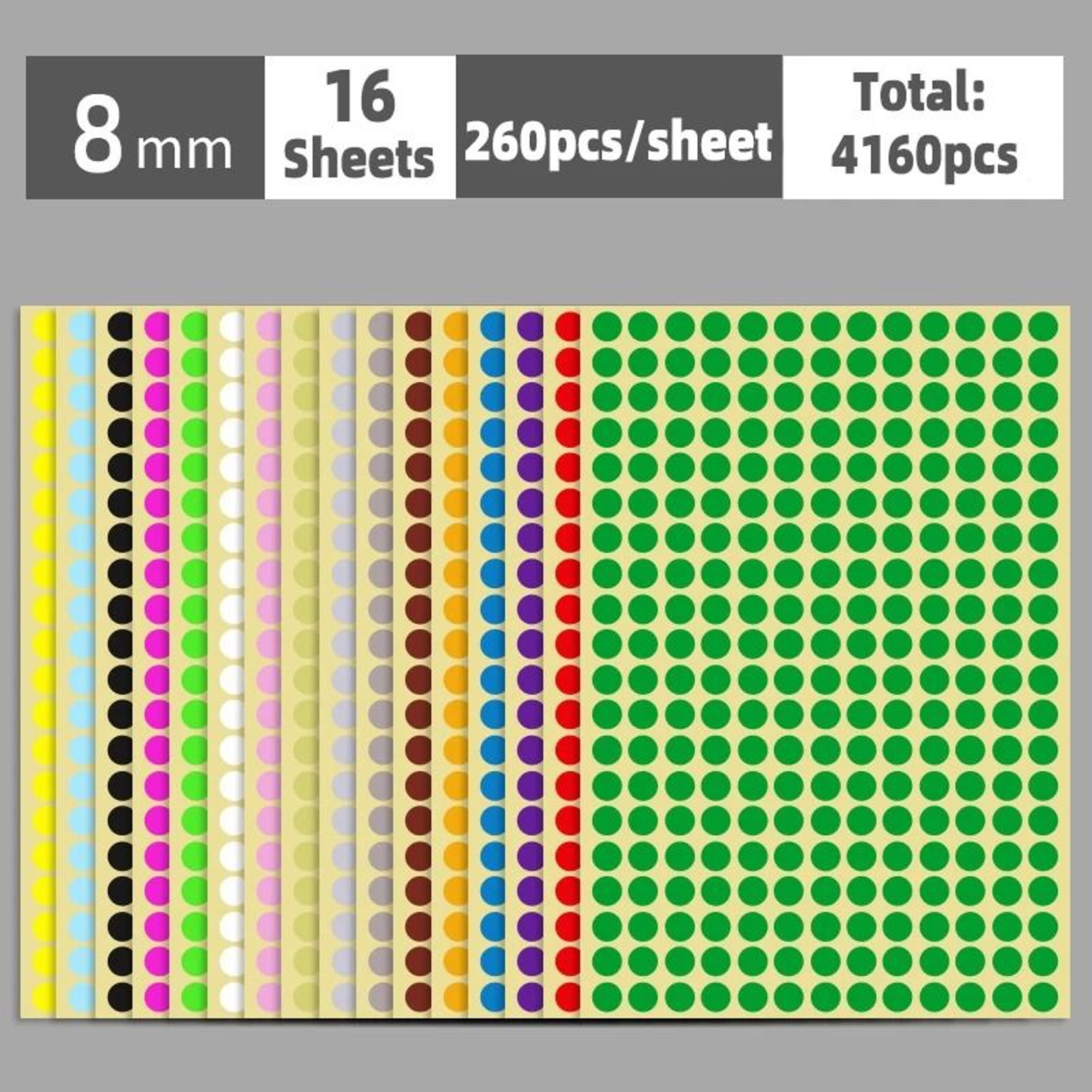 SelfAdhesive Color Dot Label Stickers 15 Sheets Round Coding Labels For Office  Crafts 9