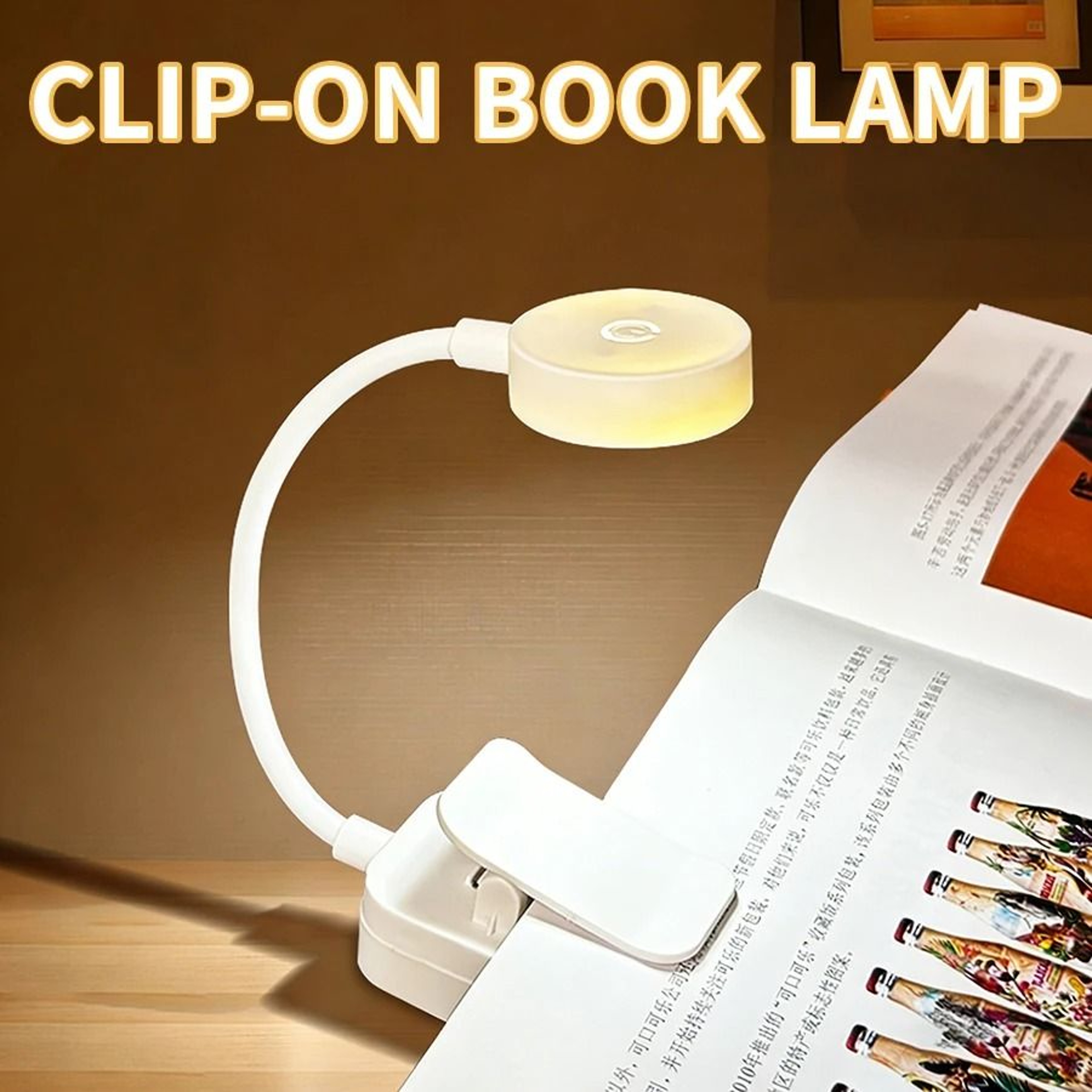 Mini LED ClipOn Reading Book Light 3 Modes USB Rechargeable Eye Protection Portable Lamp 1