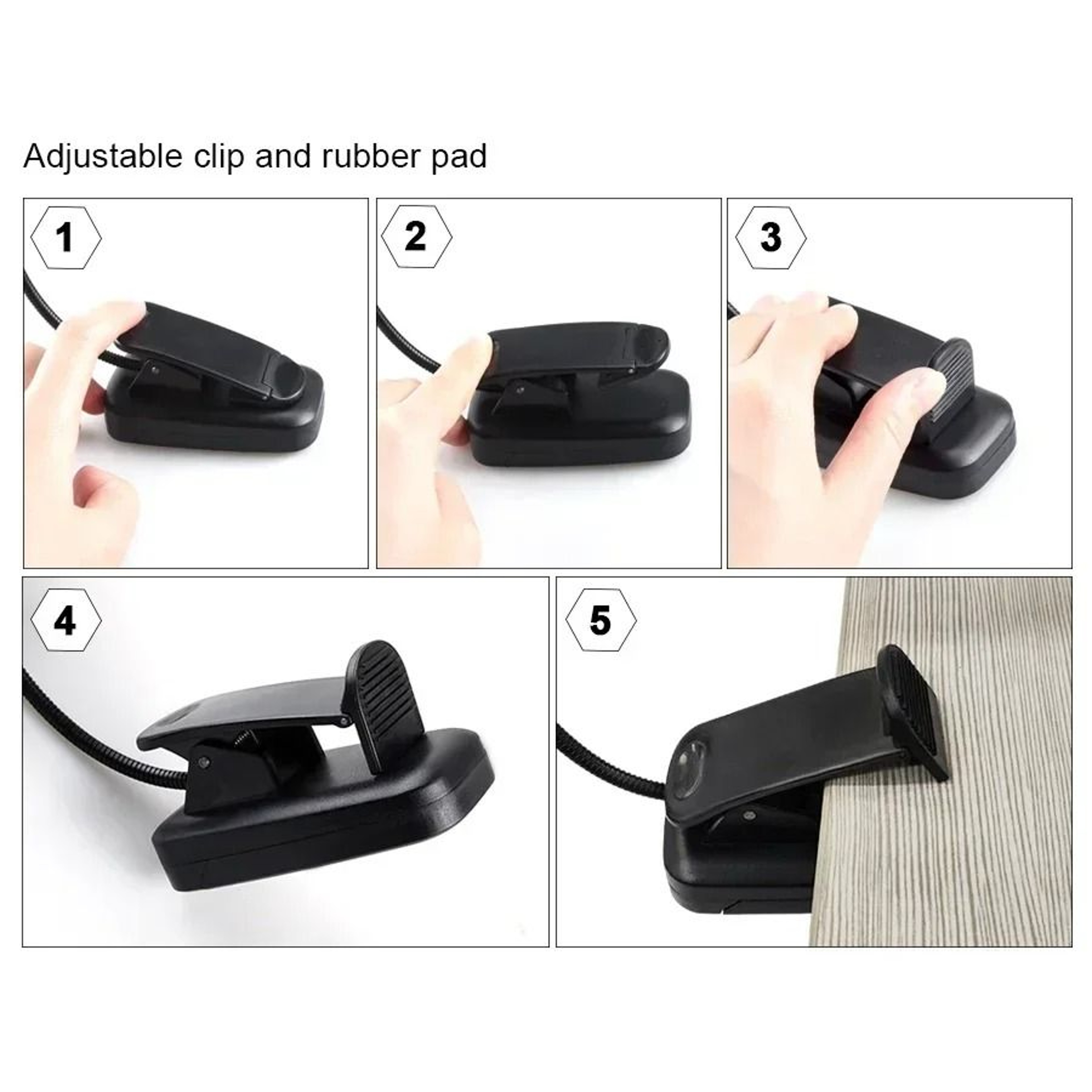Mini LED ClipOn Table Lamp Battery Powered Portable Eye Protection Study  Book Reading Light 3
