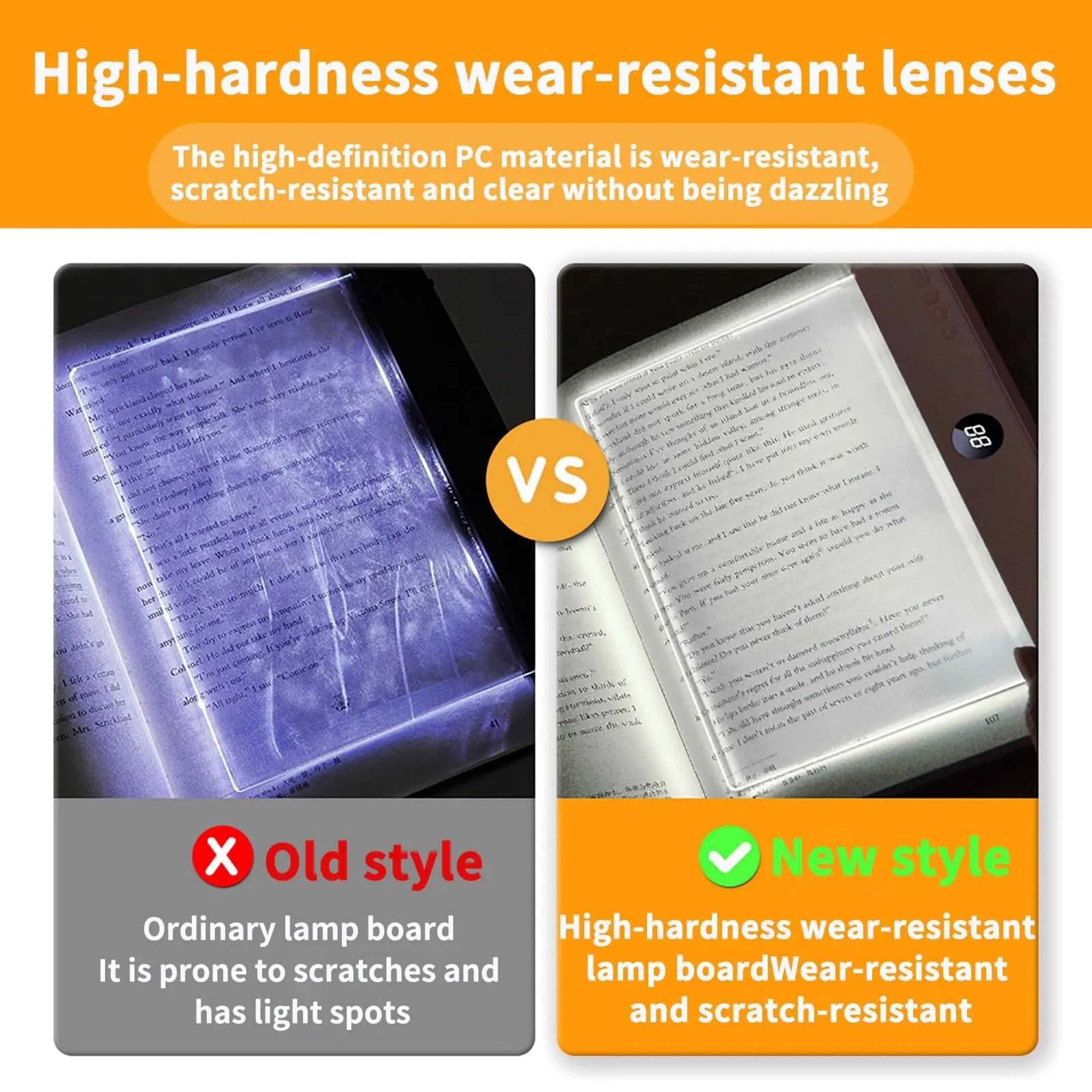2in1 LED Flat Panel Page Reading Light USB Rechargeable Eye Protection Night Vision Book Lamp 3