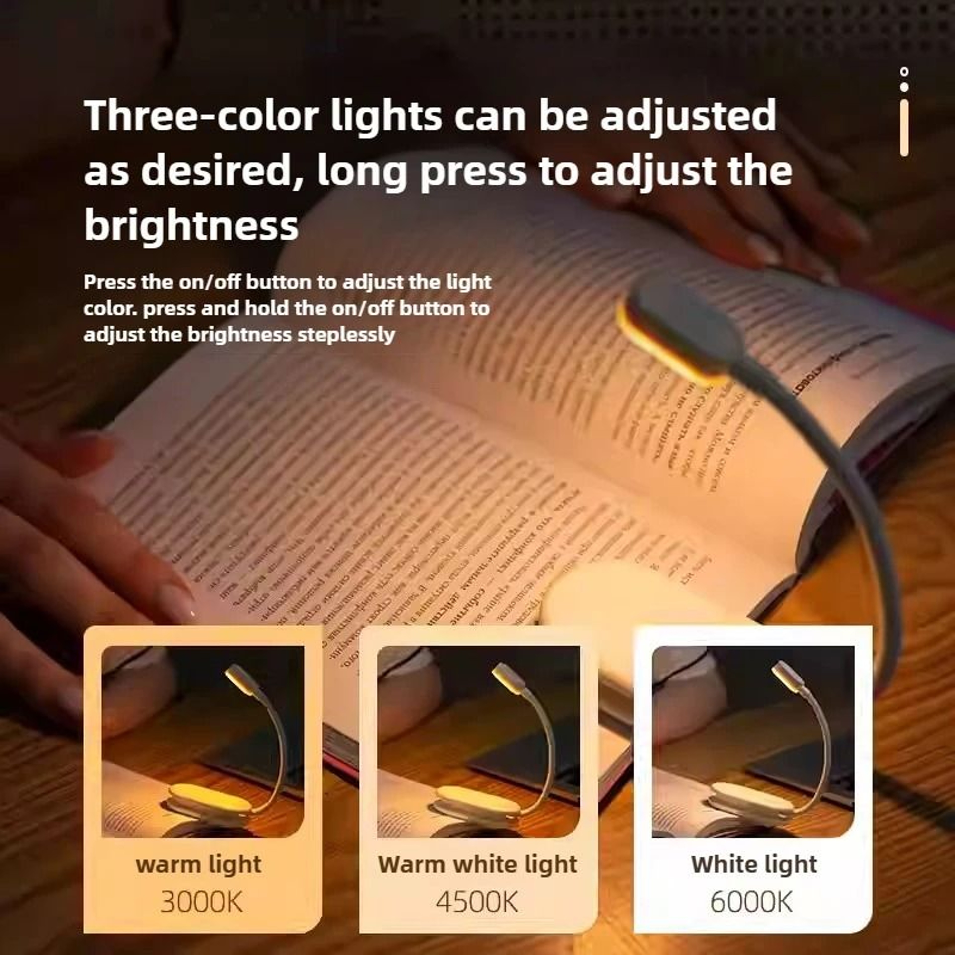Mini LED USB Rechargeable ClipOn Reading Light Flexible Bedside Lamp  Portable Flashlight 2