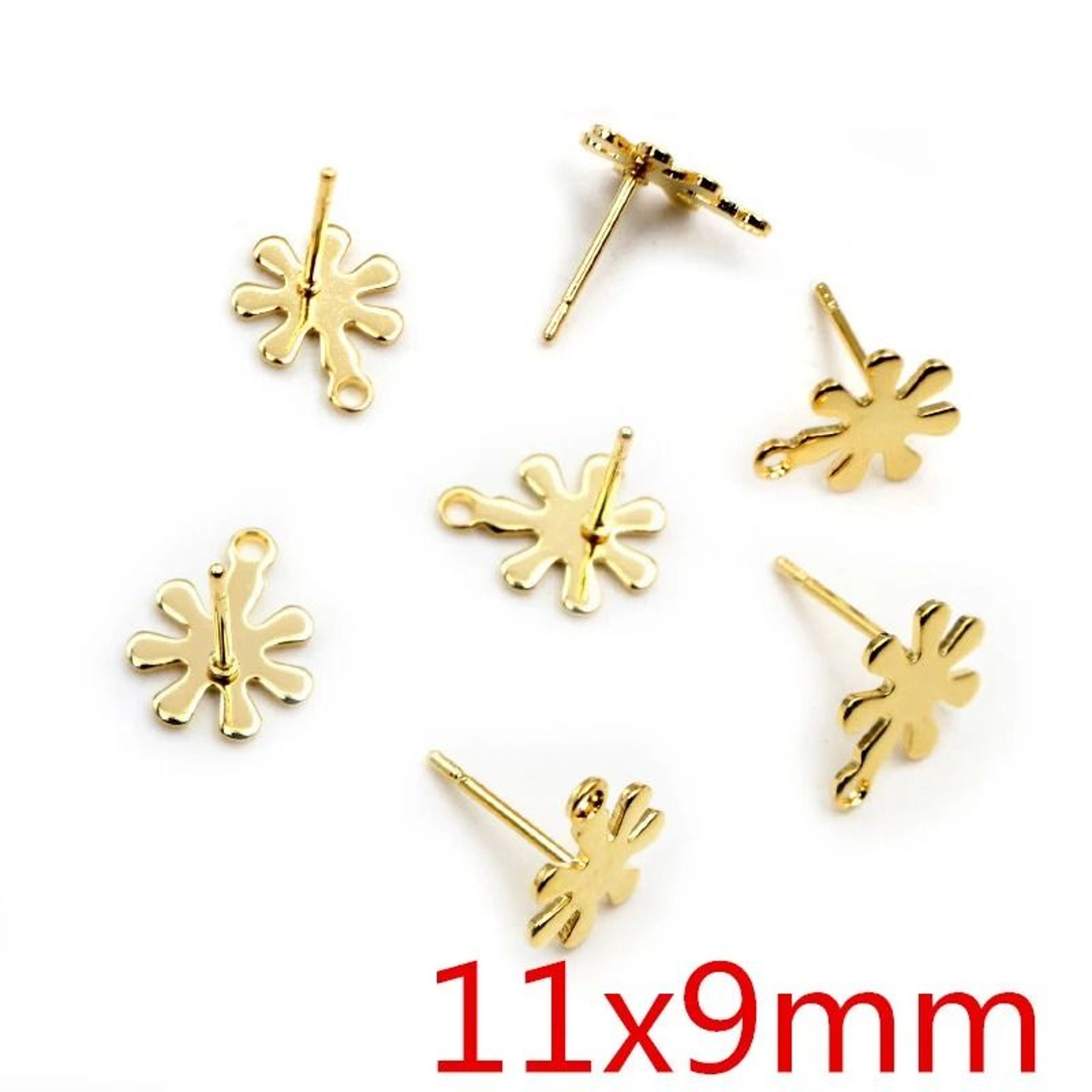 20pcs 316 Stainless Steel Gold Geometric Earring Stud Posts Connector Findings For DIY Jewelry Maki 18