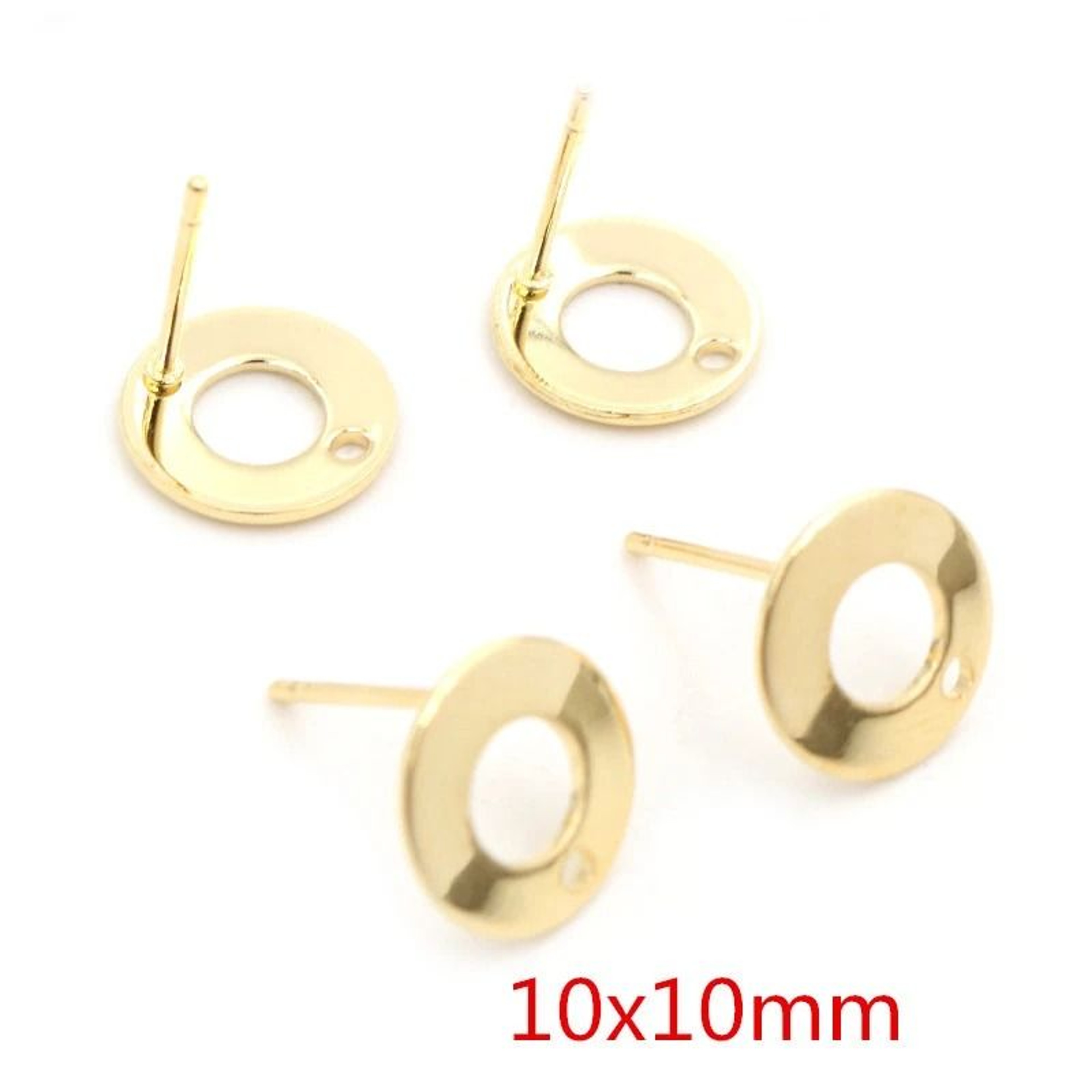 20pcs 316 Stainless Steel Gold Geometric Earring Stud Posts Connector Findings For DIY Jewelry Maki 26